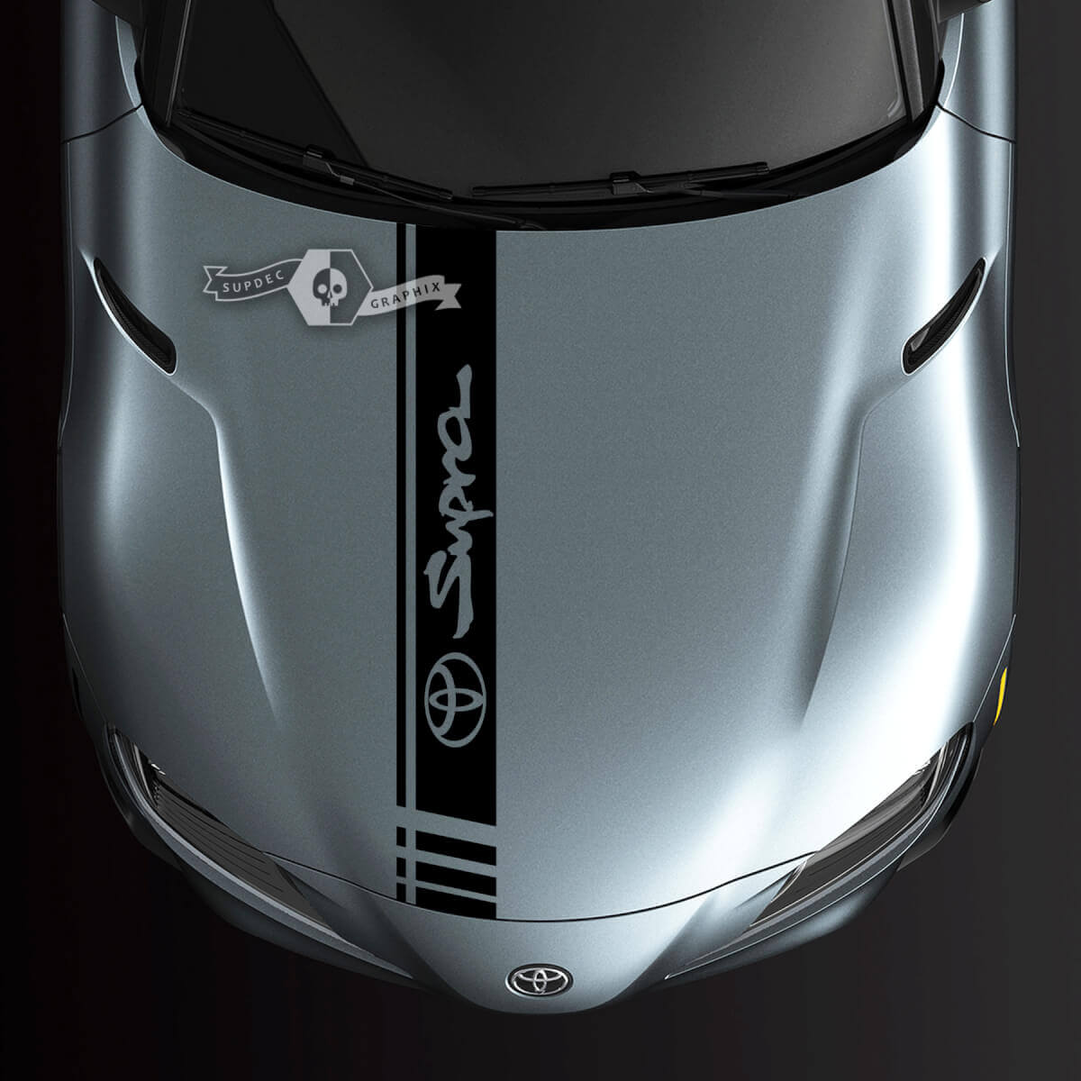 Toyota Supra MK V A90 A91 Hood Racing Stripe Graphics Decal Sticker