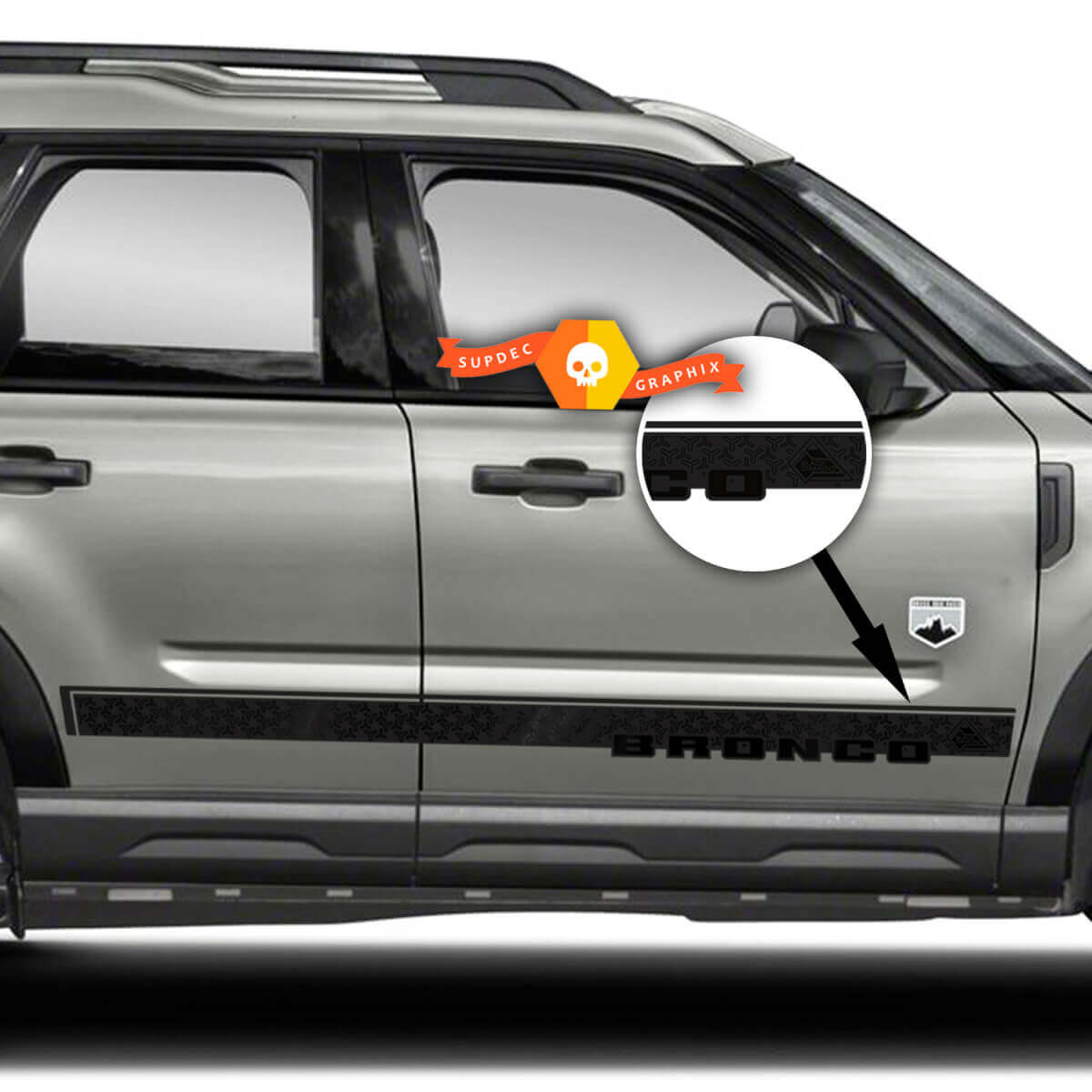 Branded Door Stripes Vinyl Decal Kit for Musclecar horse Sport