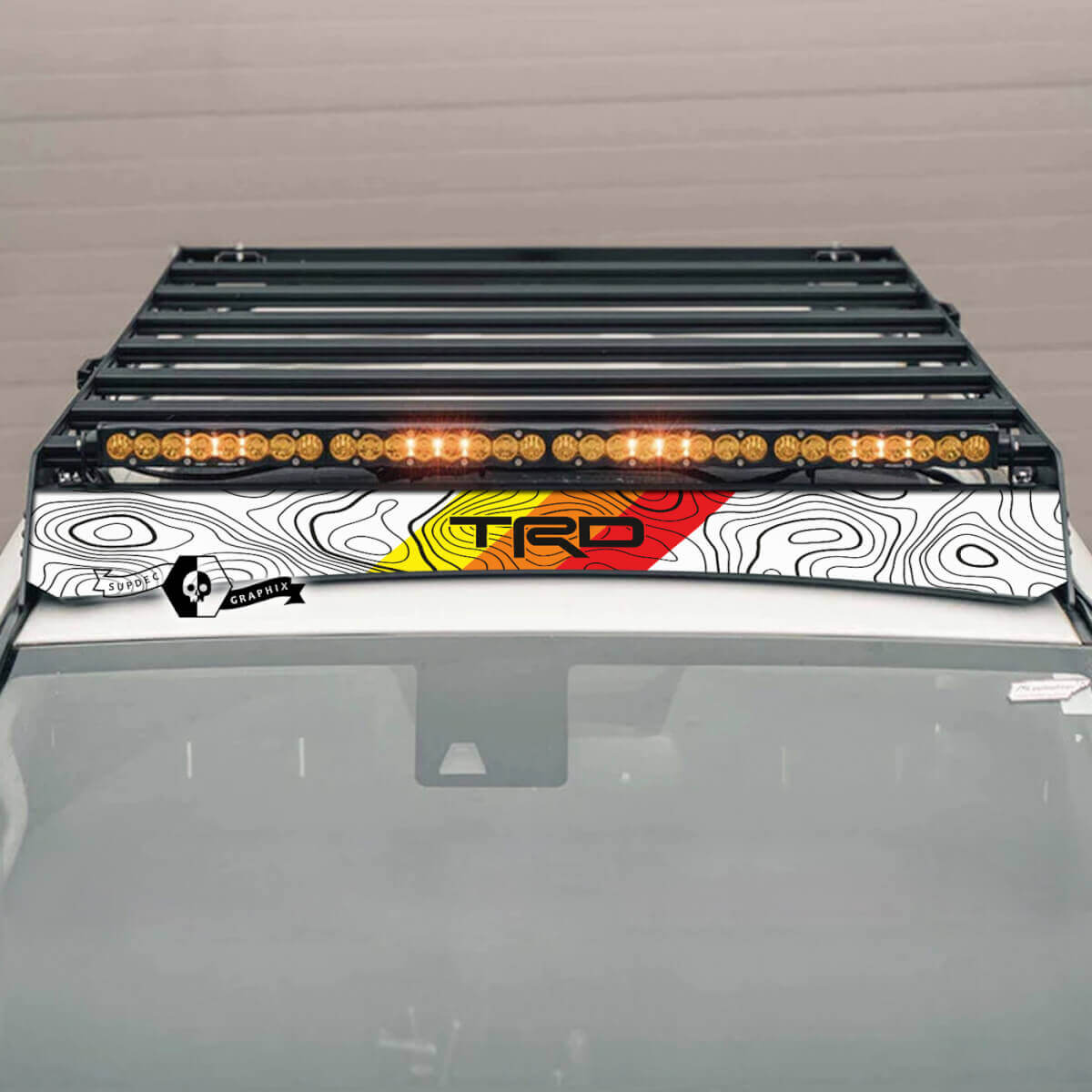 4Runner 2014- 2023+ ROOF RACK Topographic Map Decal stripe Sticker for Toyota 4Runner TRD 
