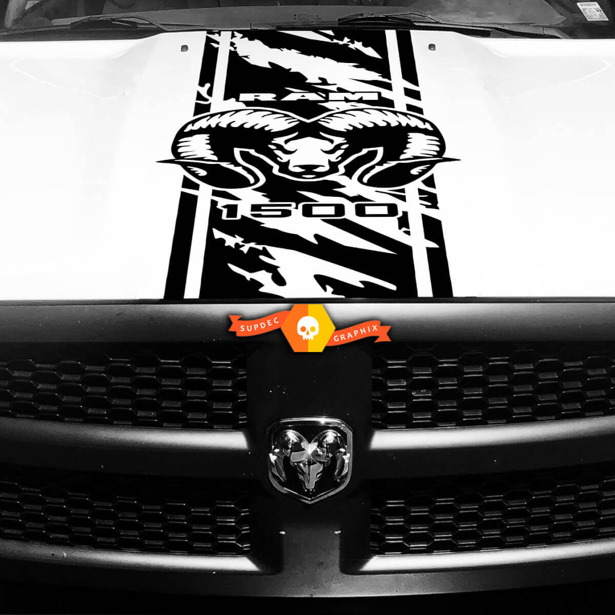 Hood Decal Vinyl Stripe Grange Design Stripe Sticker 2 for Dodge Ram 1500 Rebel
