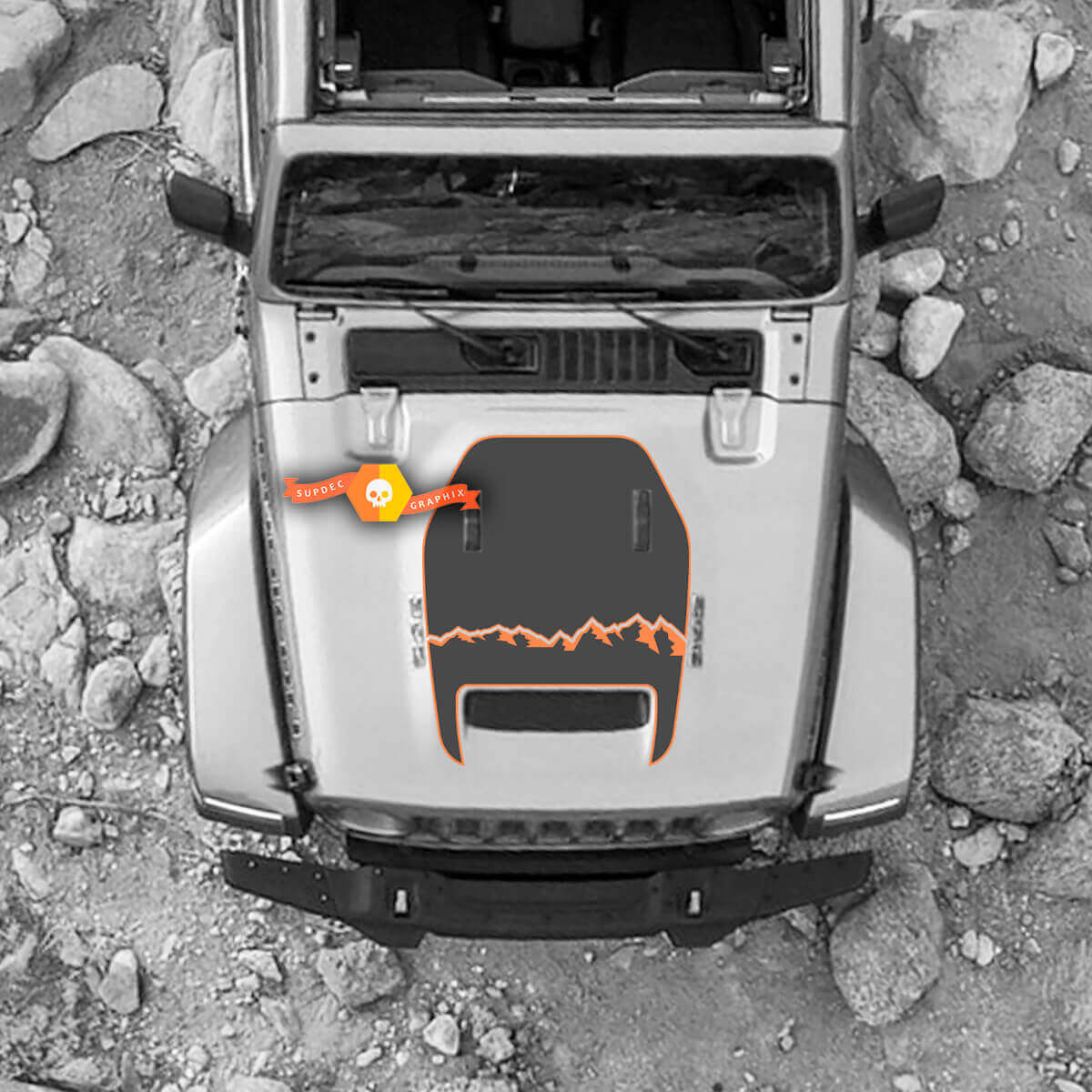 Mountains Edition Rubicon Hood Vinyl Sticker Graphics Decal for Jeep Wrangler Rubicon