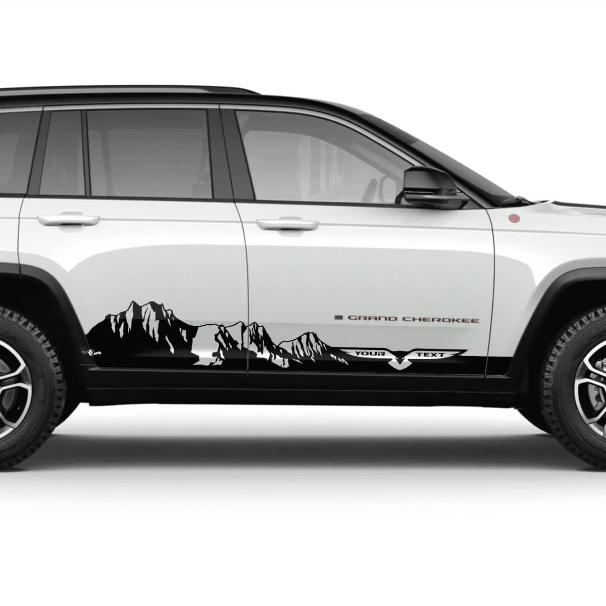 Mountains Rocker Panel Doors Graphic Sticker Decal Pair for Jeep Grand Cherokee Trailhawk