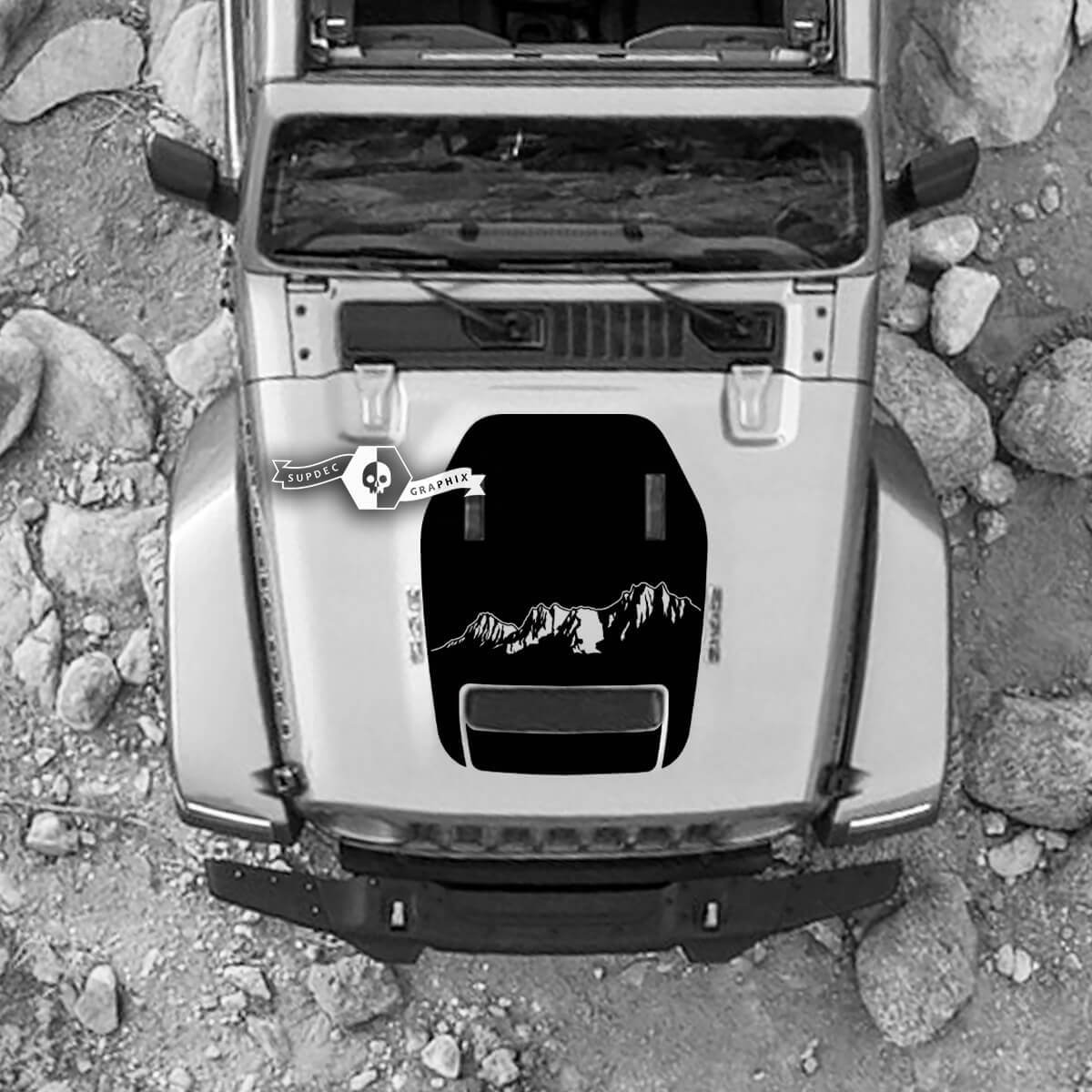 Mountains Hood Vinyl Sticker Graphics Decal for Jeep Wrangler Rubicon