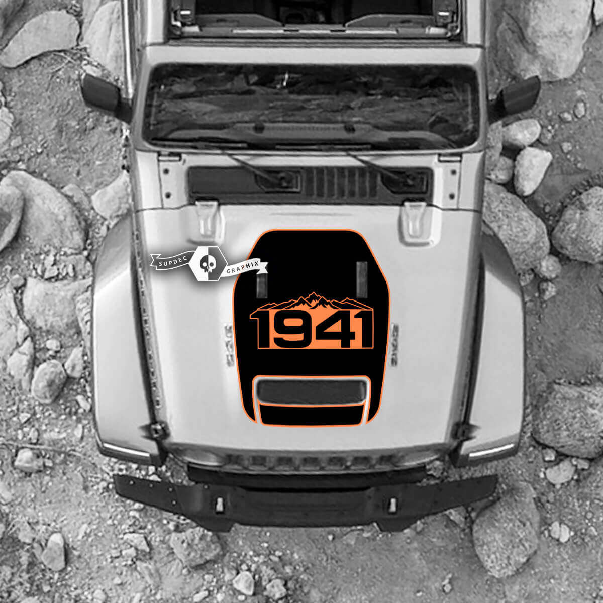 1941 Edition Mountain Hood Vinyl Sticker Graphics Decal for Jeep Wrangler Rubicon