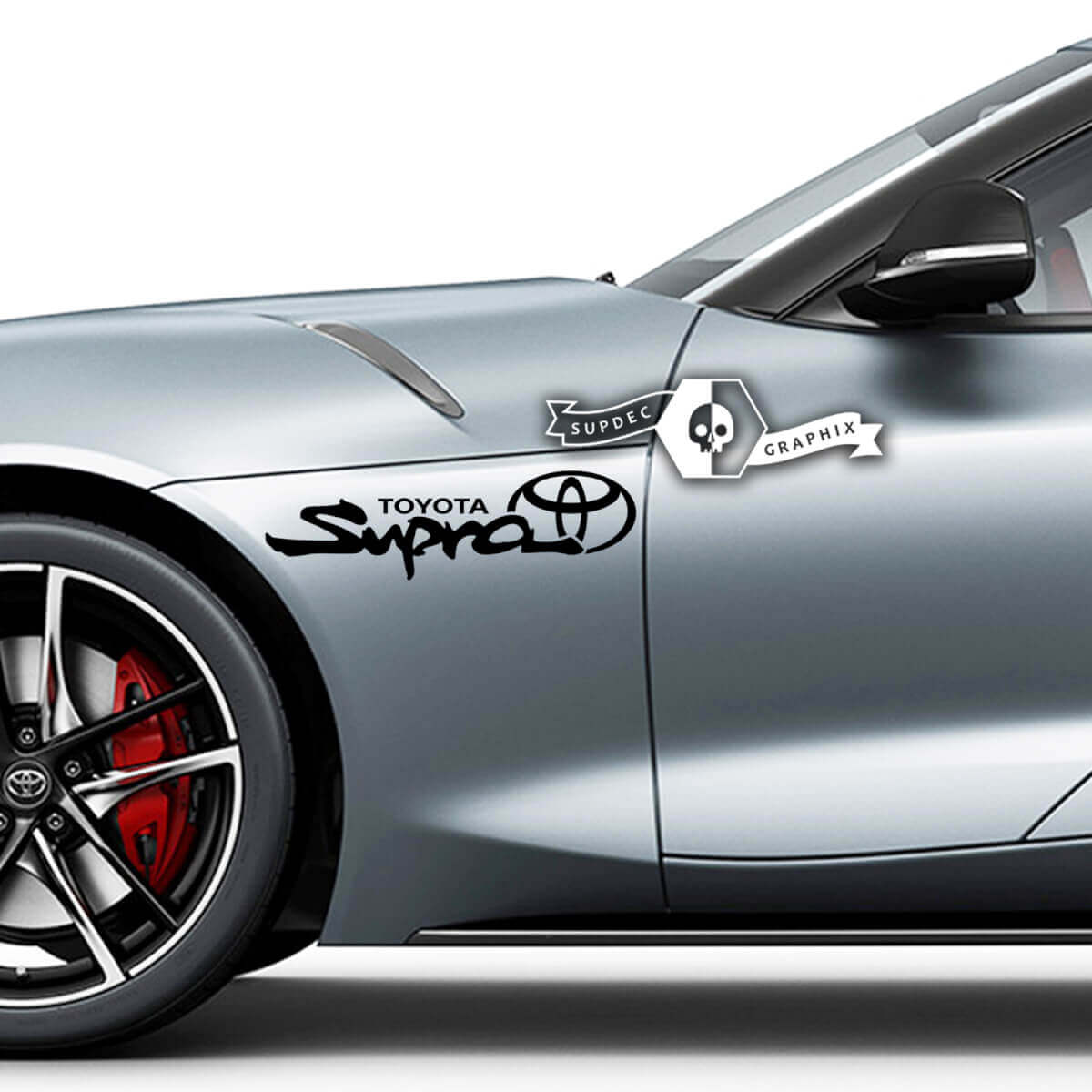 2x Toyota Supra MKV A90 A91 Fender Logo Graphics Decals Stickers