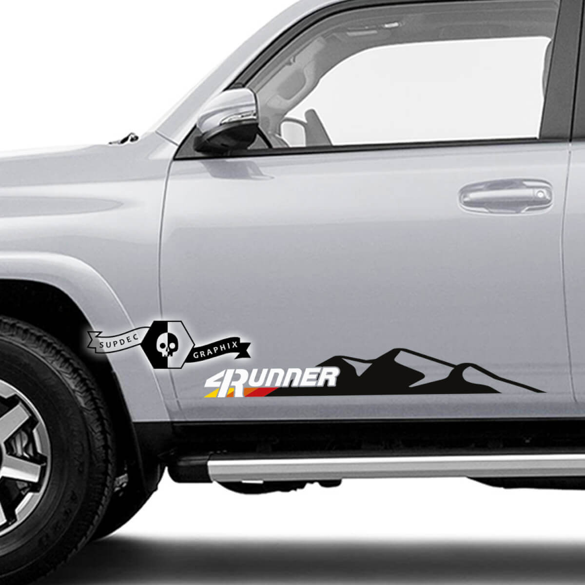 2 x 4Runner 2023 Side Doors Vinyl Mountain Decals Stickers for Toyota 4Runner TRD 2 Colors