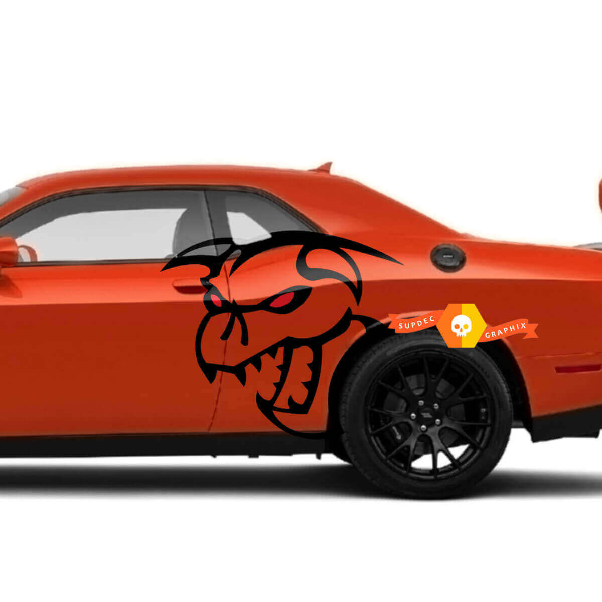 Hellcat Demon Style Fender Vinyl Decal Kit for Dodge Challenger Charger