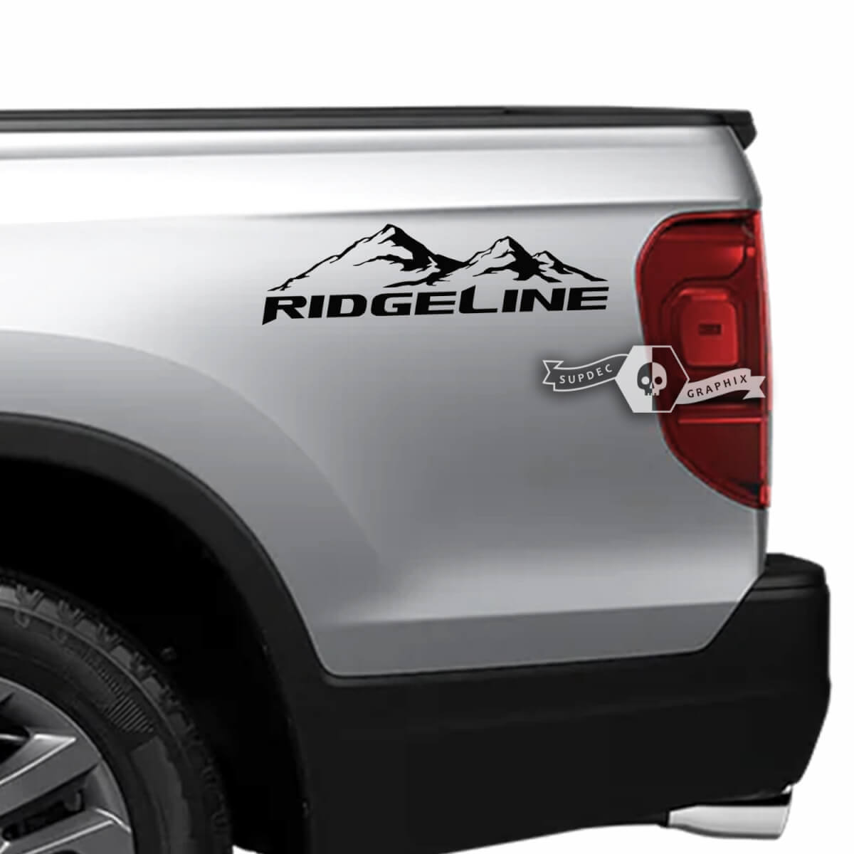 Ridgeline Mountains Bed Side Vinyl Decal Pair for Honda Ridgeline 2023
