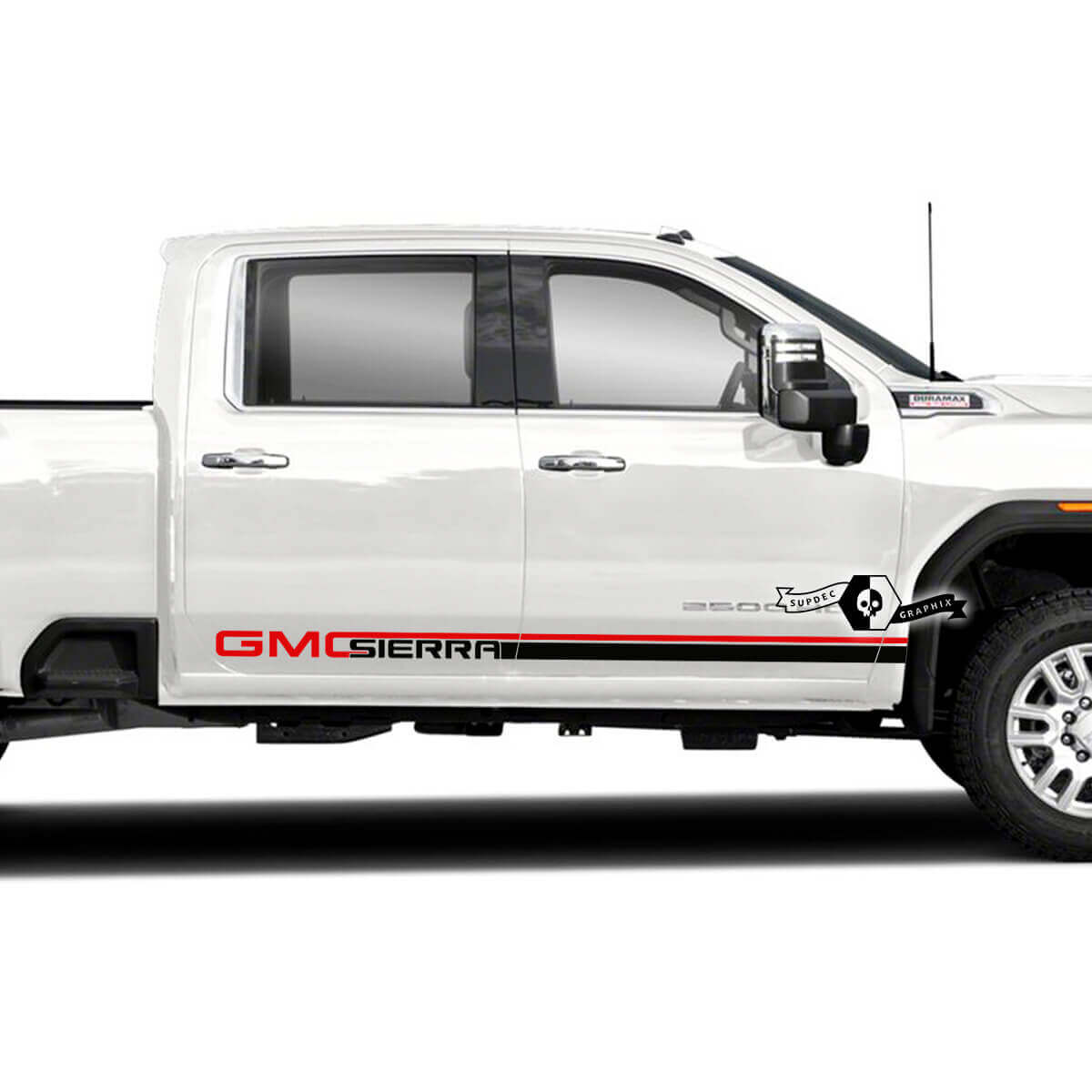 Double Side Door Stripes Vinyl Decals Pair for GMC Sierra 2500HD