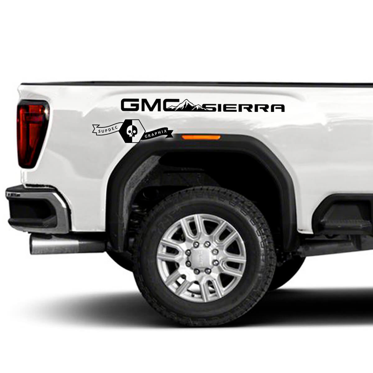 Mountain Style Bedside Vinyl Decals Set for GMC Sierra 2500HD 2022-23