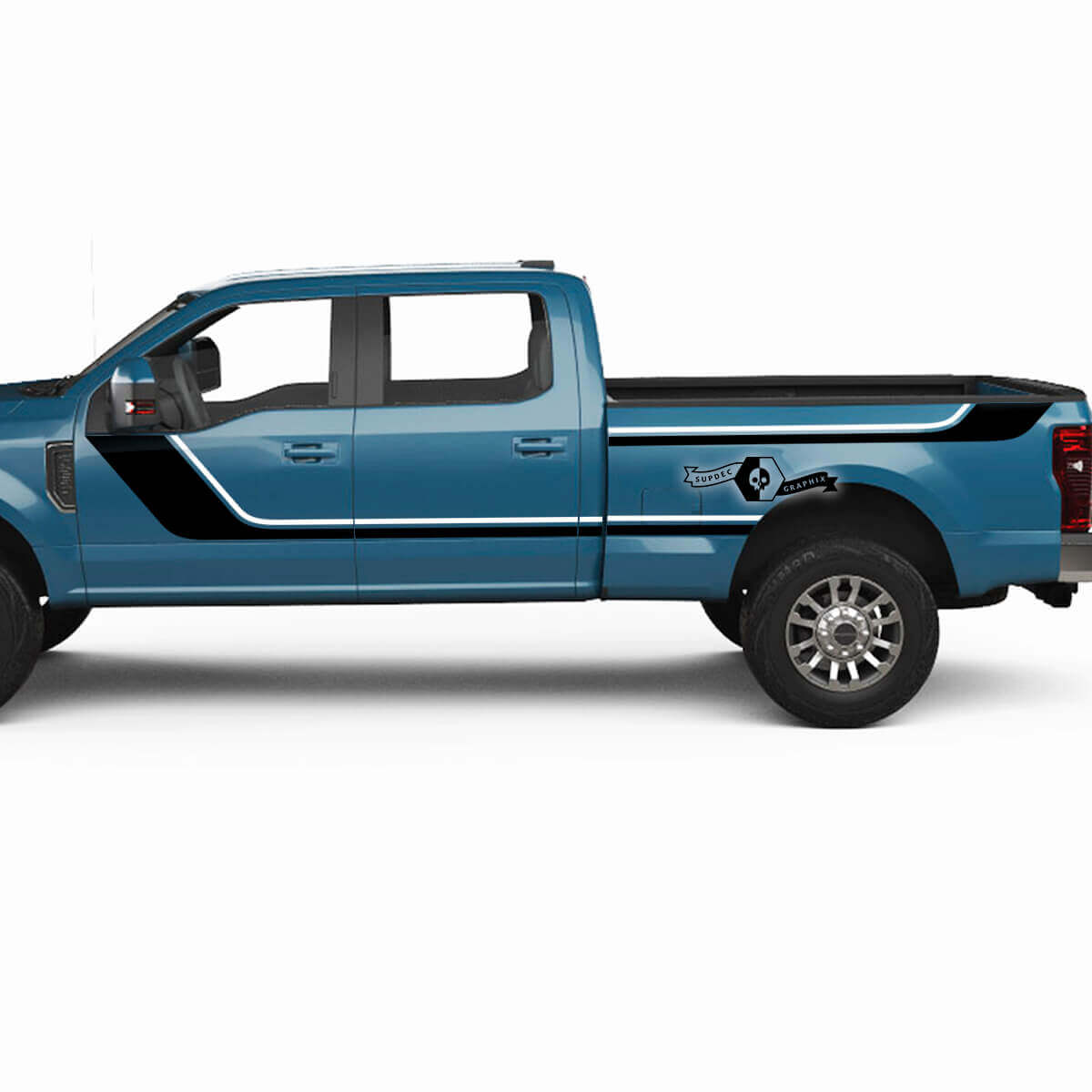 Twin Side Stripes Vinyl Decal Kit for Musclecar Super Duty 2023 