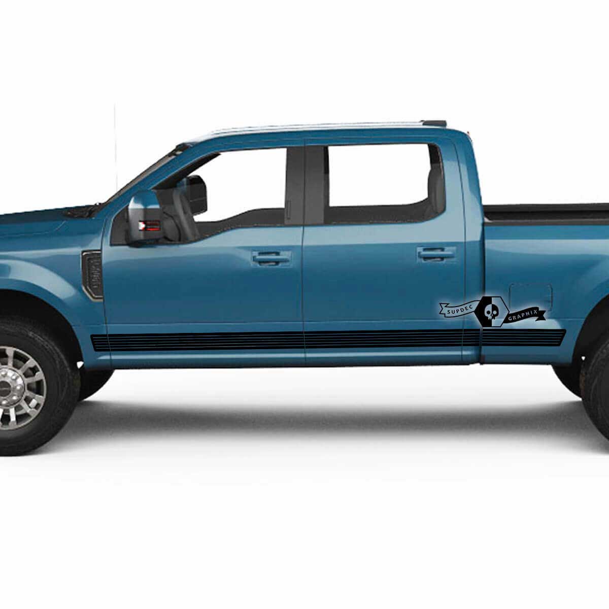 Rocker Panel Lines Logo Stripes Decals for Musclecar Super Duty