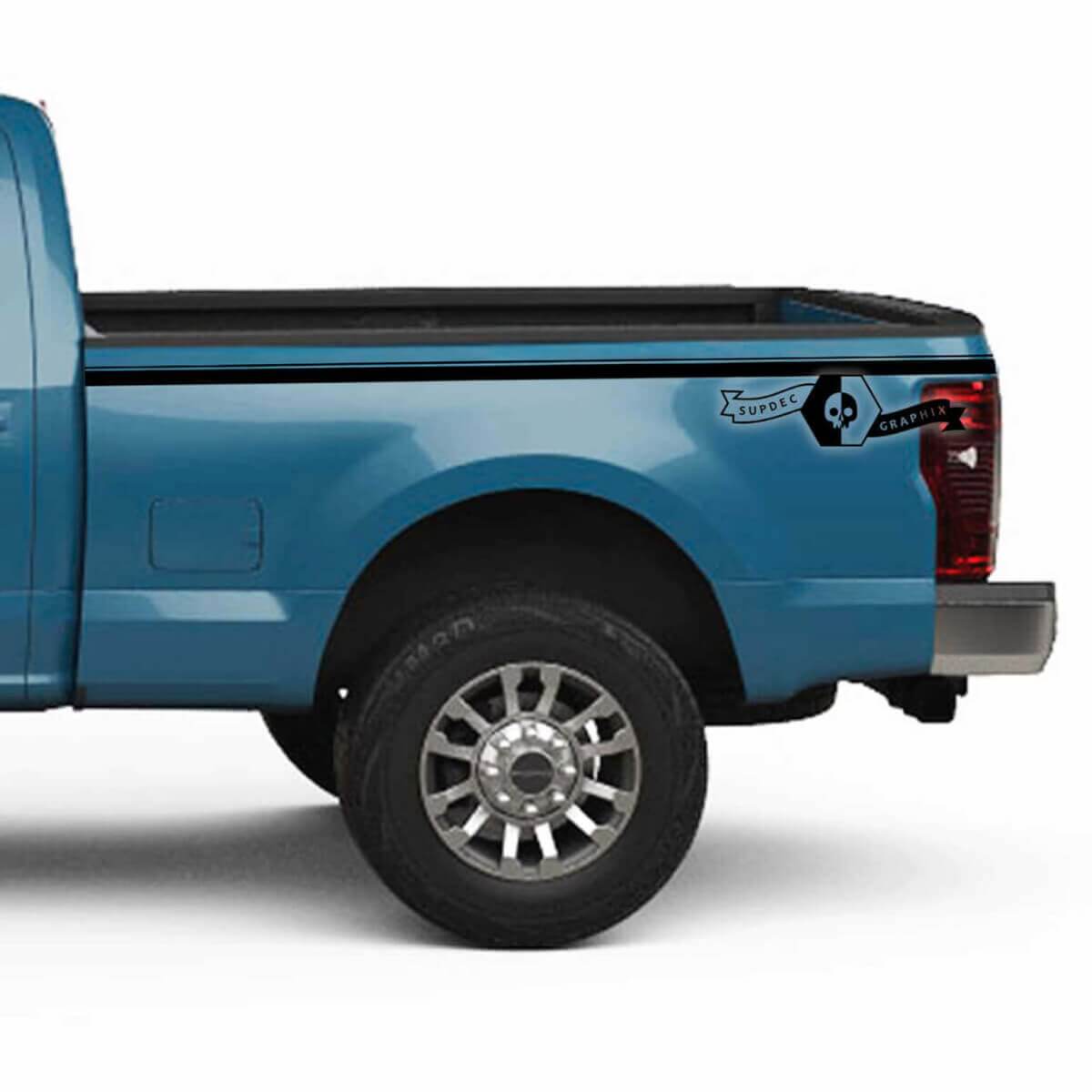 Straight Stripes Rear Side Vinyl Decals for Muscle Car Super Duty 