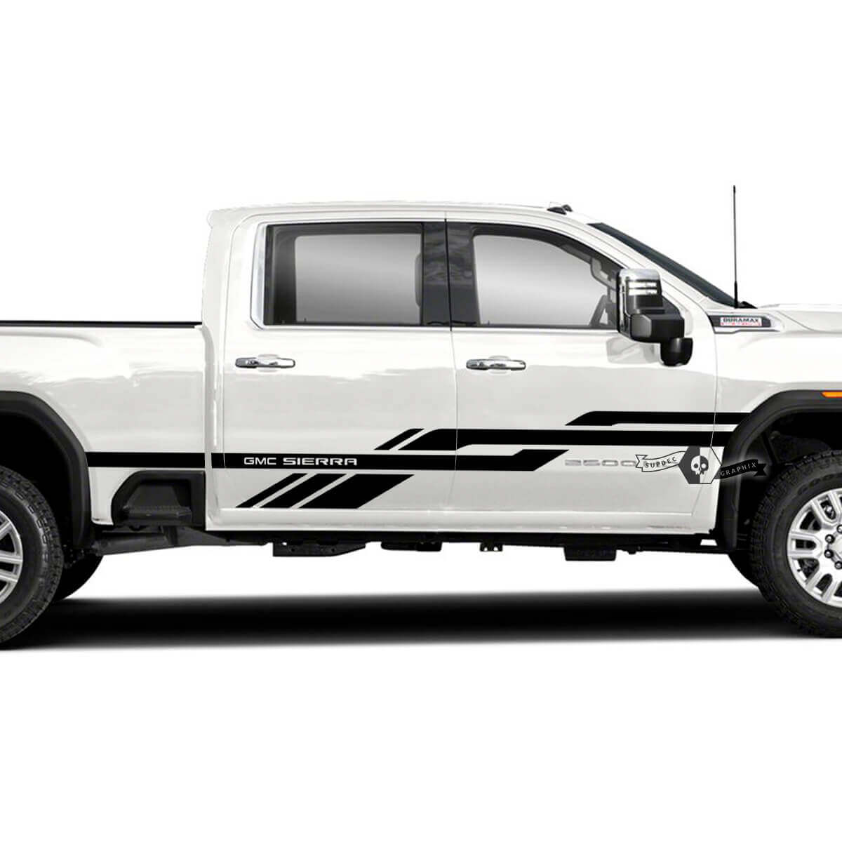 Interwoven Side Stripes Vinyl Decals for GMC Sierra 2500HD 2022-2023