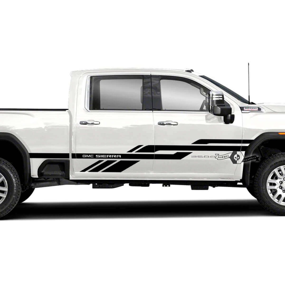 Interwoven Side Stripes Vinyl Decals for GMC Sierra 2500HD 2022-2023