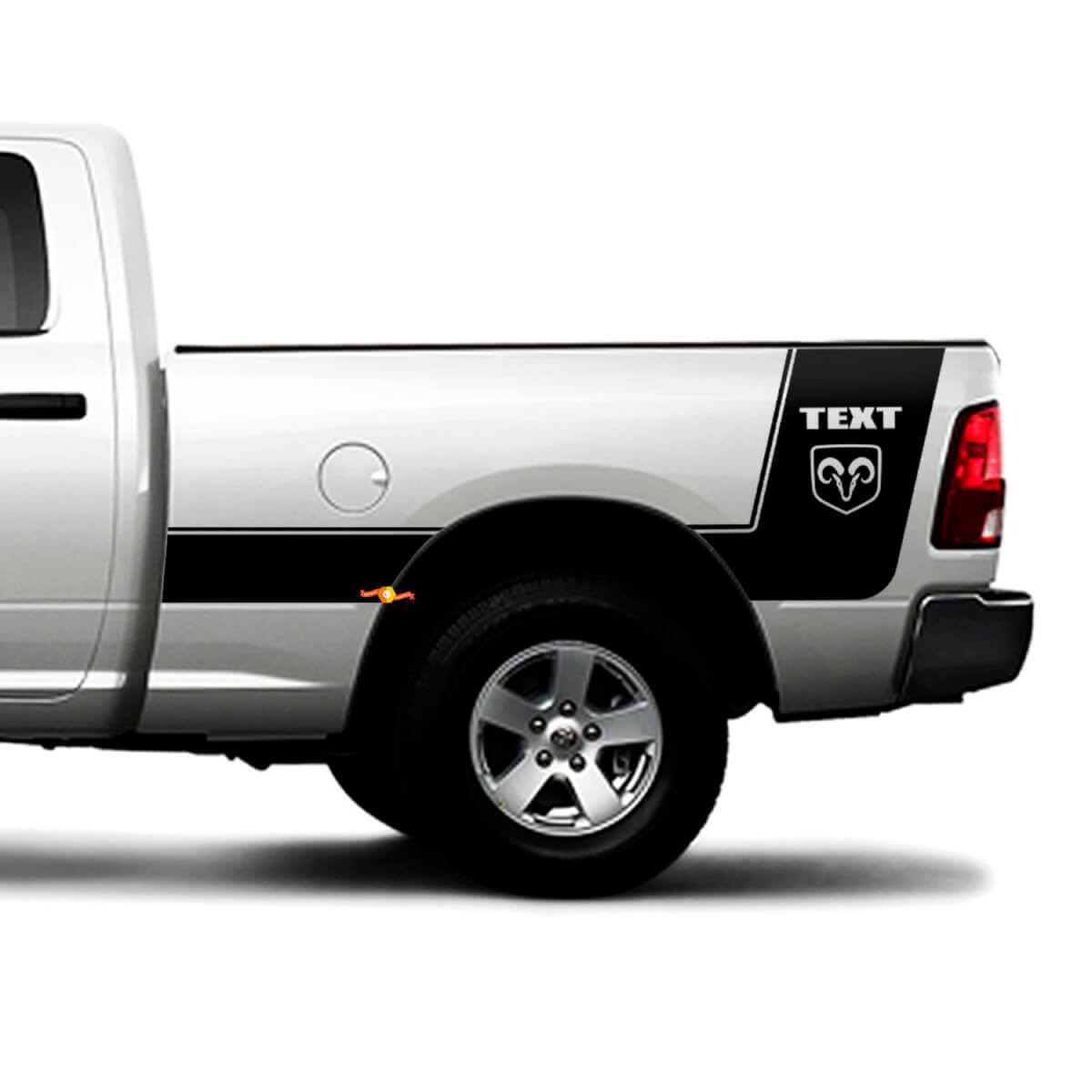 Hemi Logo Custom Stripes Bedside Vinyl Decal Sticker for Dodge Ram 1500