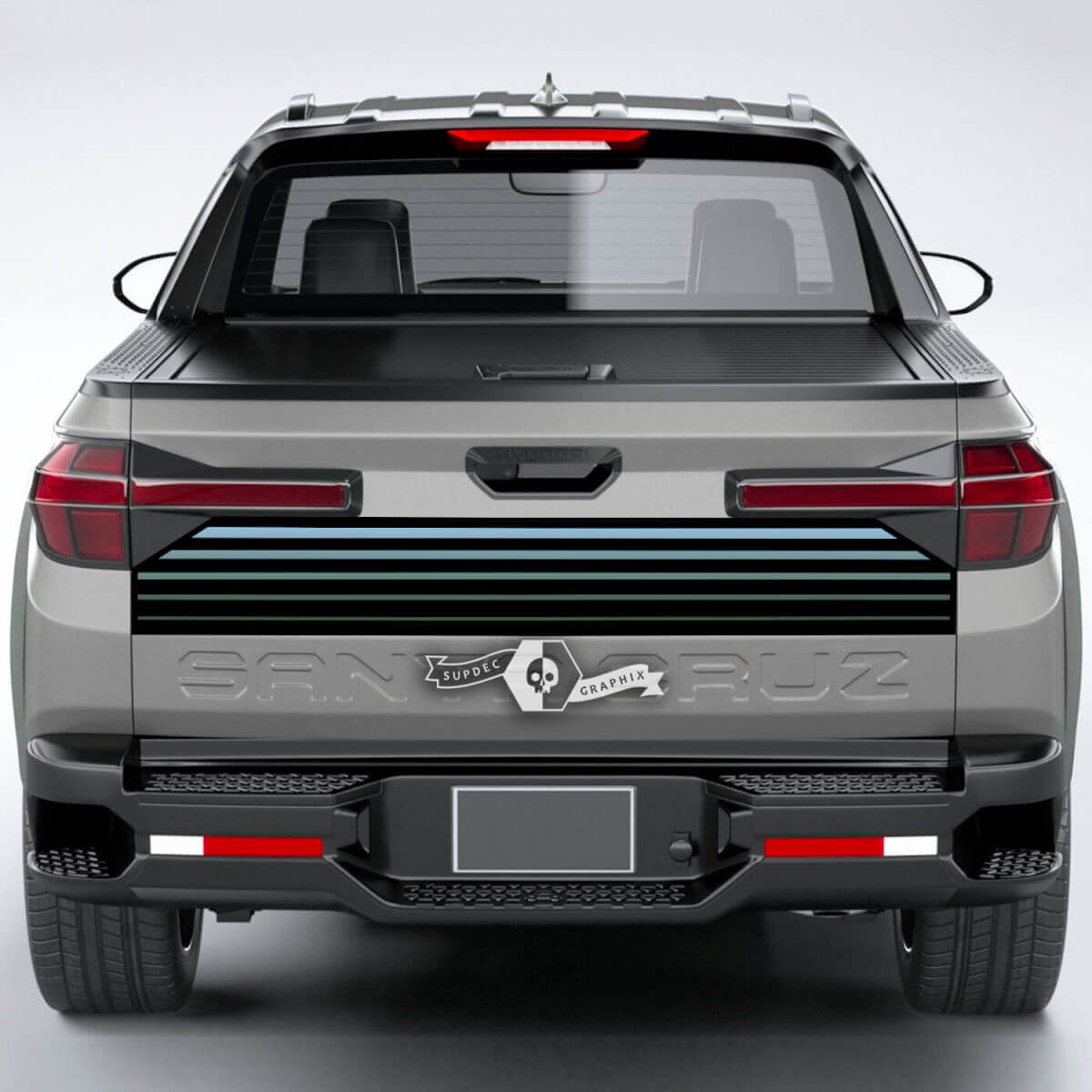 Rear Lines SunSet Blue Vinyl Tailgate Decal Sticker Graphics fit to Hyundai Santa Cruz 2023