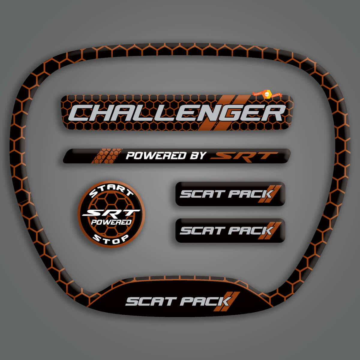 Honeycomb 3D Gel Interior Decal Kit for Dodge Challenger 2015+ 