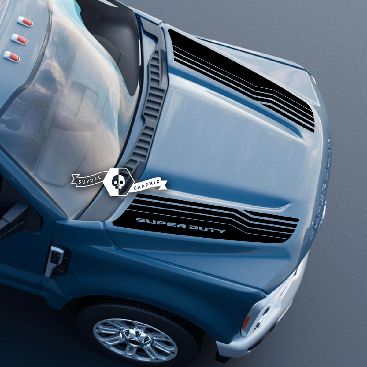 Hood Upper Dual Logo Decals for Ford Super Duty