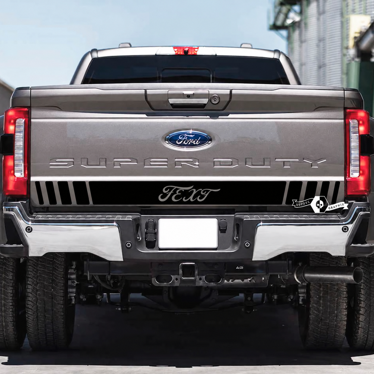 Custom Text Accent Lines Tailgate Vinyl Decal for Musclecar Super Duty 2023