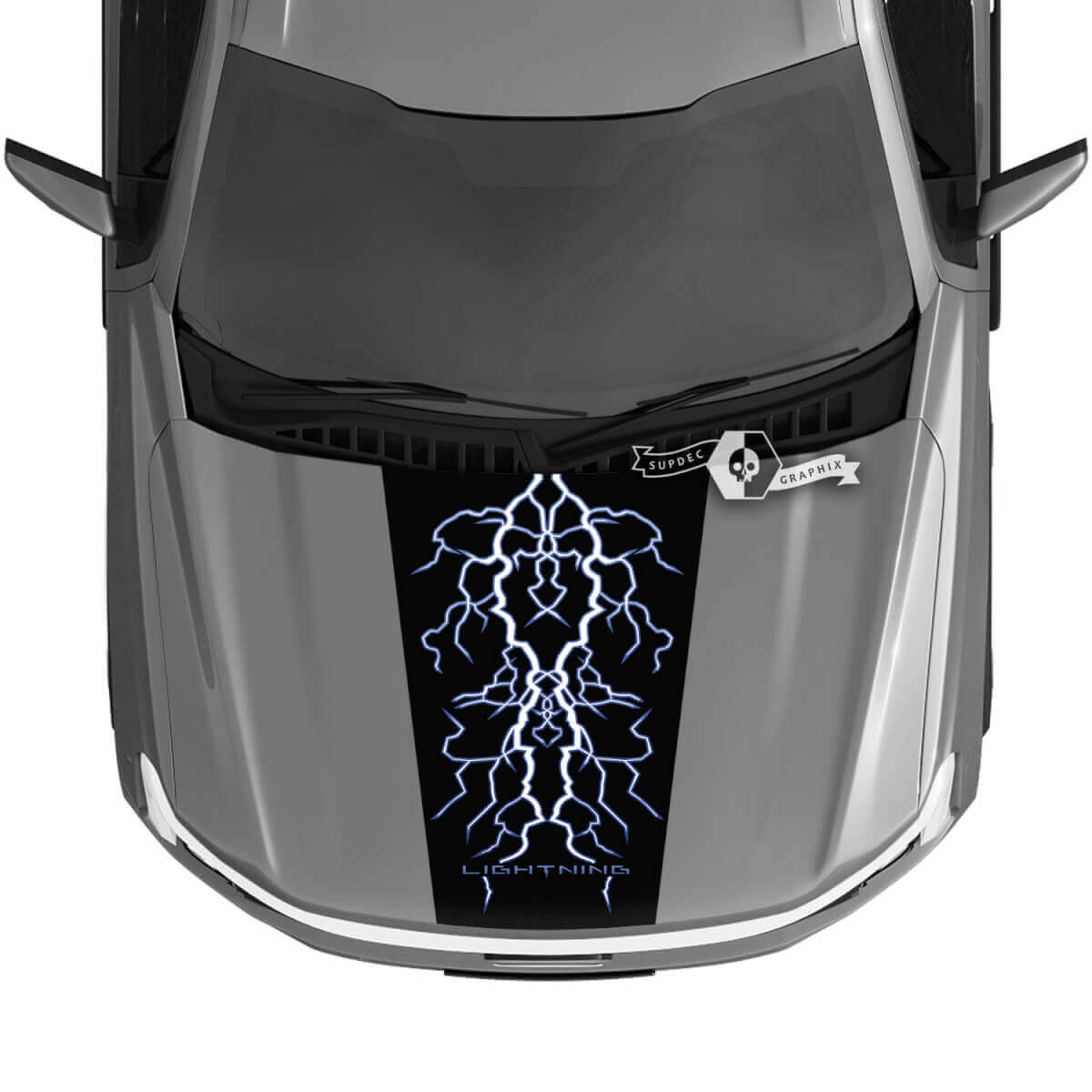 Hood Blackout Dual Lightning Decals for Musclecar truck Lightning