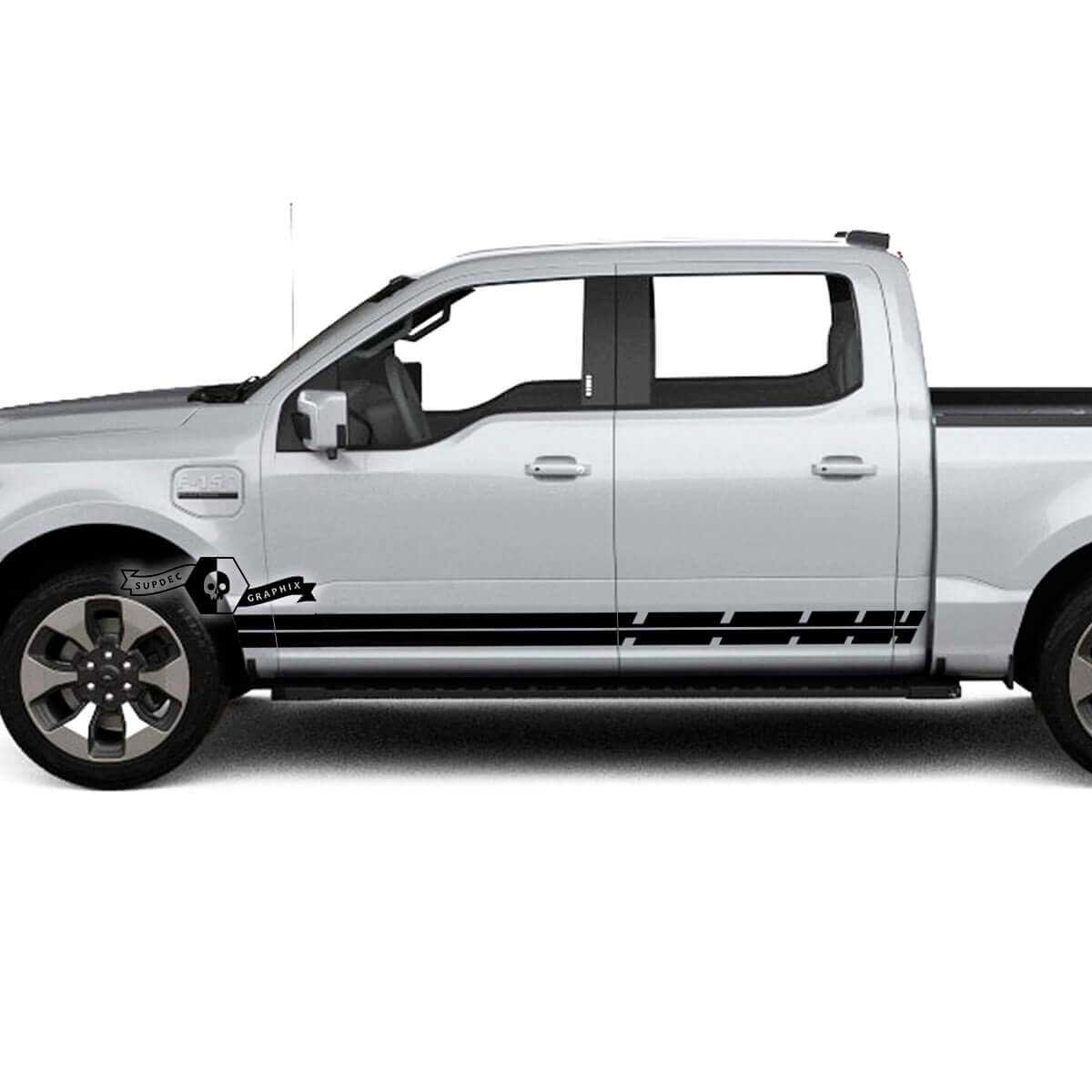 Rocker Panel Lines Stripes Body Decals Graphics Vinyl for Musclecar truck Lightning