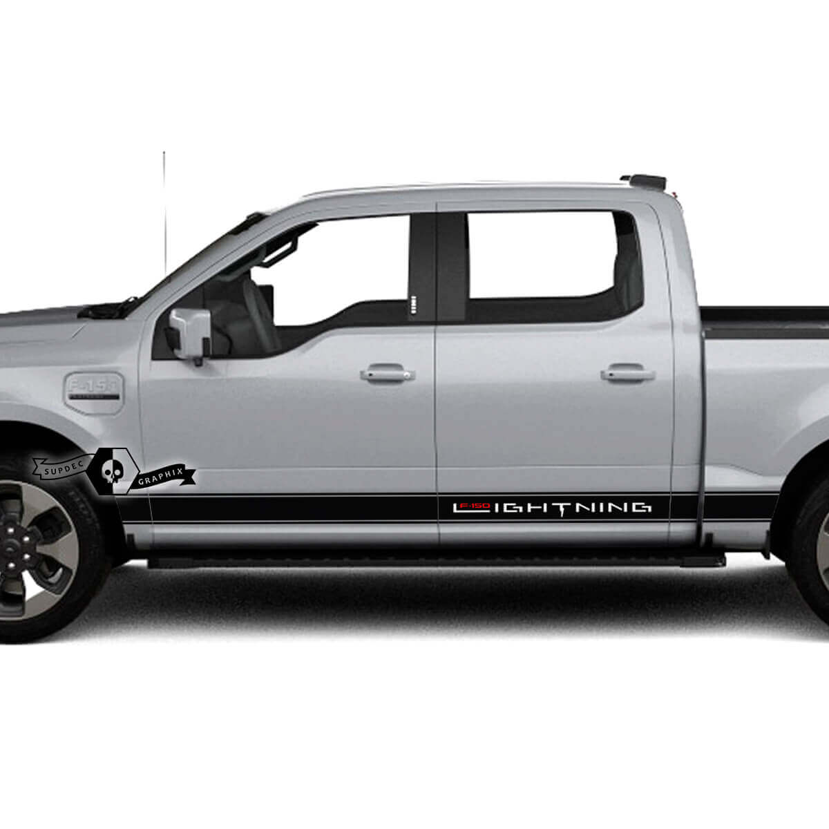 Rocker Panel Stripes Decals Graphics Vinyl Supdec Design for Musclecar truck Lightning