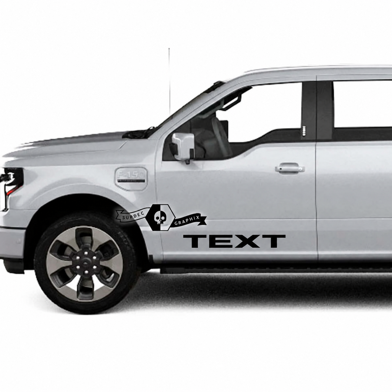 TEXT Block Door Lettering Pair Door Vinyl Decal Sticker for Ford F-150 Lightning