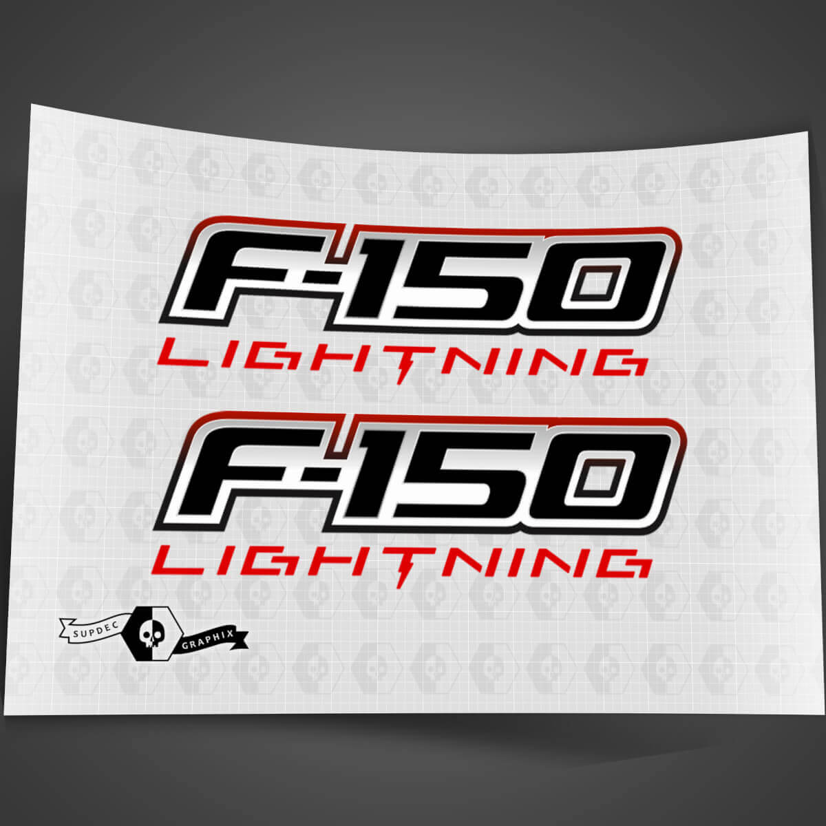 Pair Door Logo Vinyl Decals Graphics for Ford F-150 Lightning