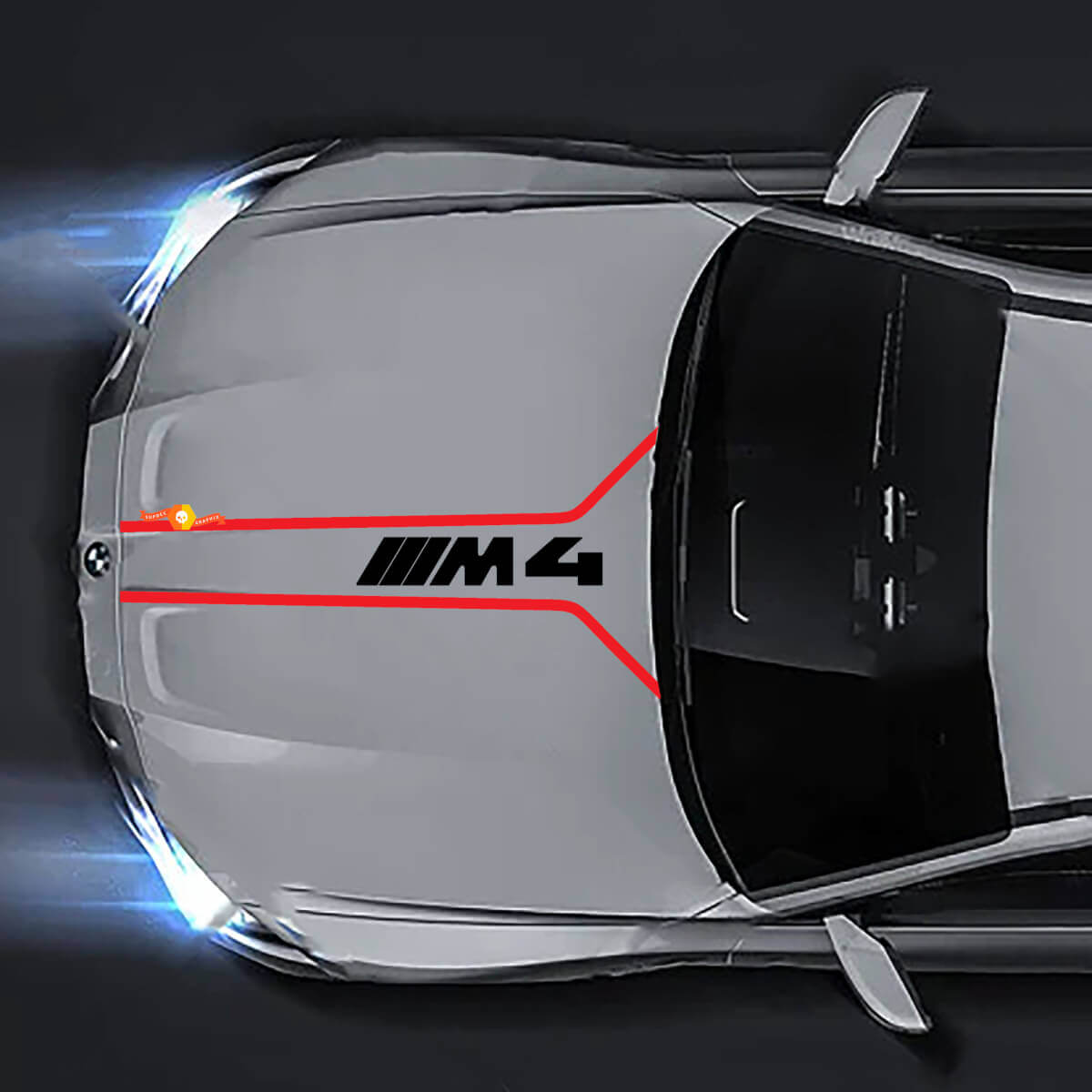 BMW M4 G82 G83 M Performance Hood Line M4 logo vinyl decal sticker