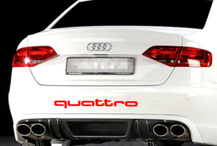 Audi Quattro Tronco posteriore Decalcomania Adesivo logo A4 A5 A6 A8 S4 S5 S8 Q5 Q7 TT