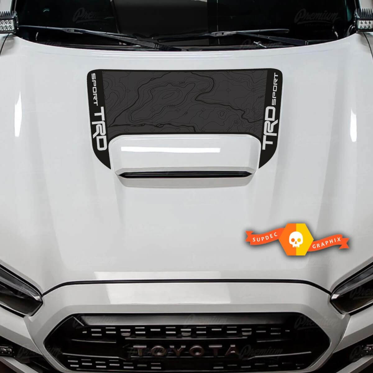 TRD Sport Topographic Map Hood Vinyl Decal Sticker for Toyota Tacoma 2016-2024
