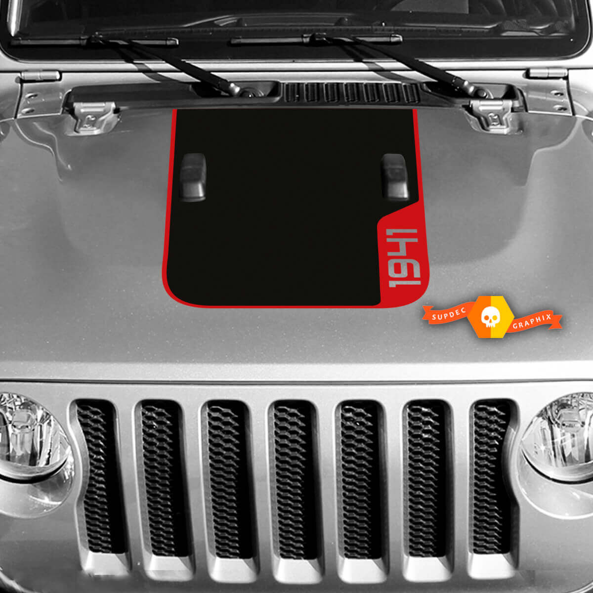1941 Hood Vinyl Decal Sticker Graphics for Jeep Wrangler Rubicon 2 Colors