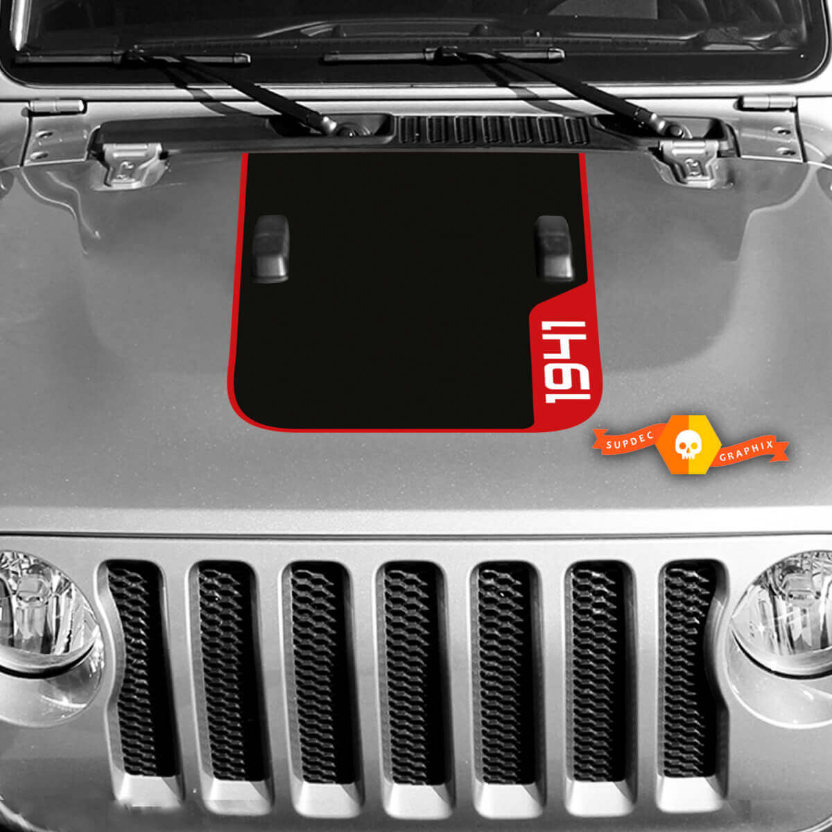 1941 Hood Vinyl Decal Sticker Graphics 2 for Jeep Wrangler Rubicon 3 Colors