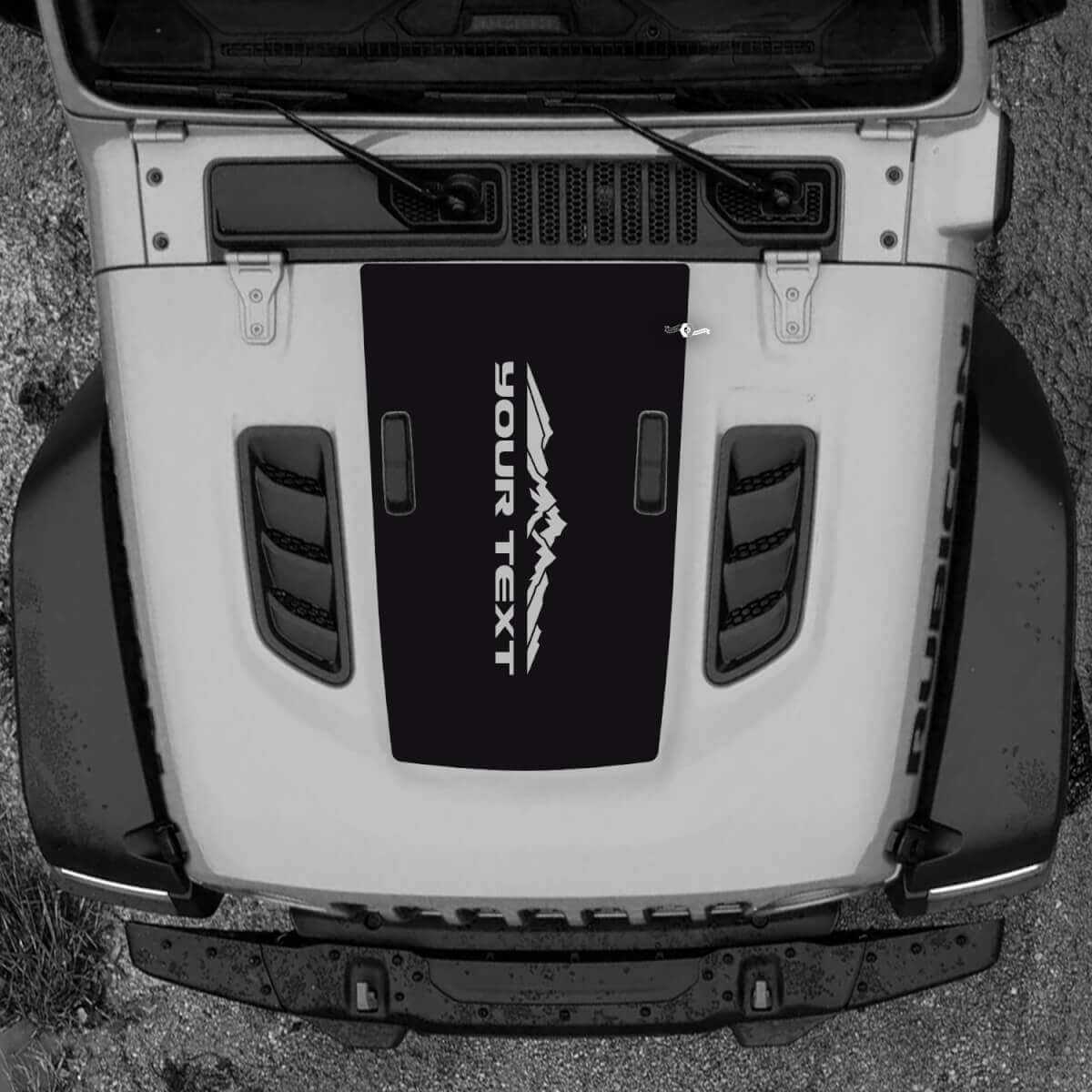 Mountains Banner Hood Vinyl Decal Sticker Graphics for Jeep Wrangler Rubicon JL