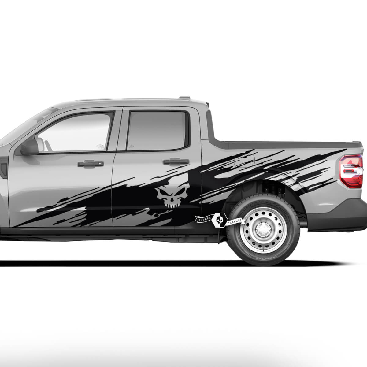 Pair Ford F-150 Maverick XLT Bed Skull Punisher Splash Mud Graphics Side Doors Decals Stickers