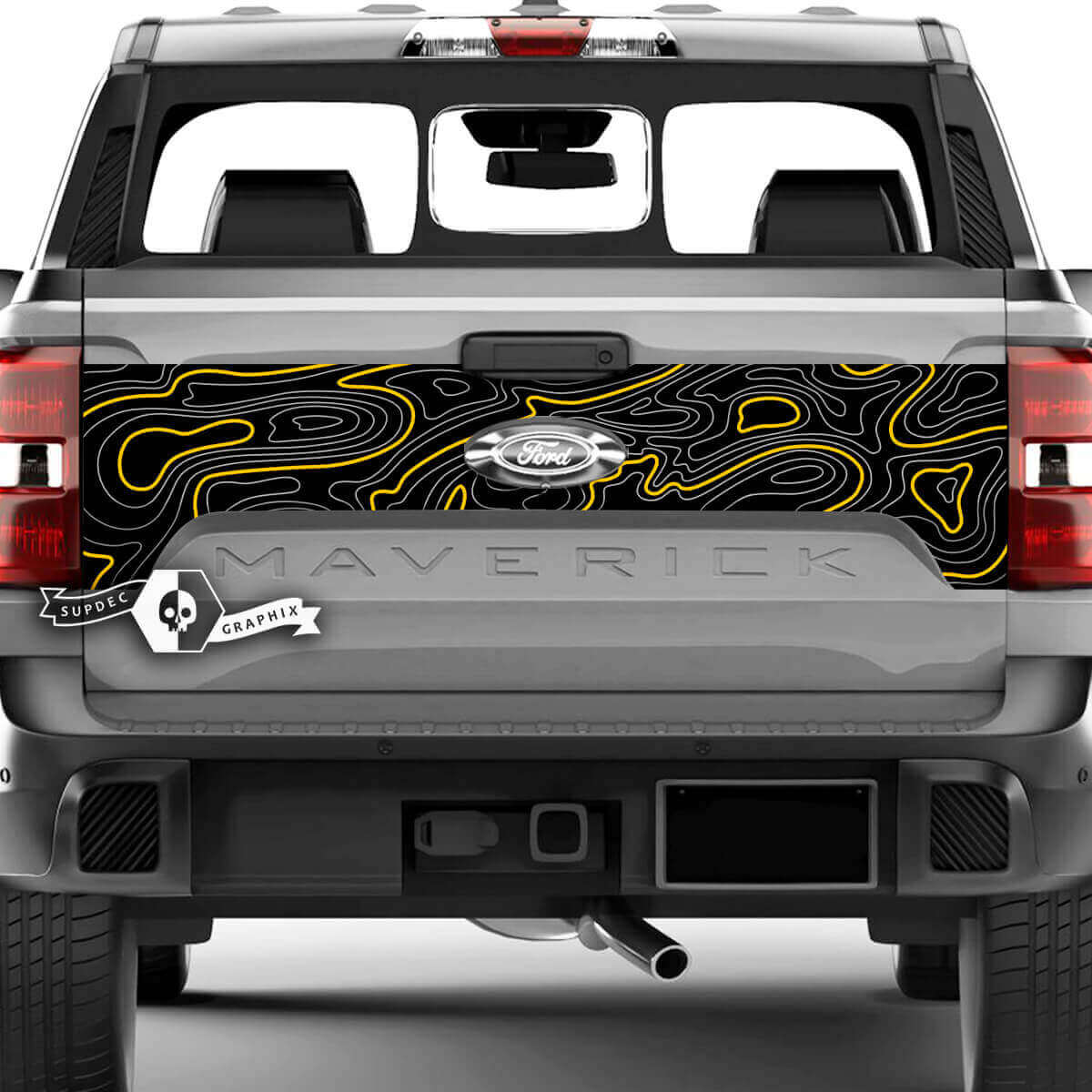 Tailgate Splash Topographic Map Side Graphics Decals Stickers 2 Colors for Musclecar truck XLT Maverick