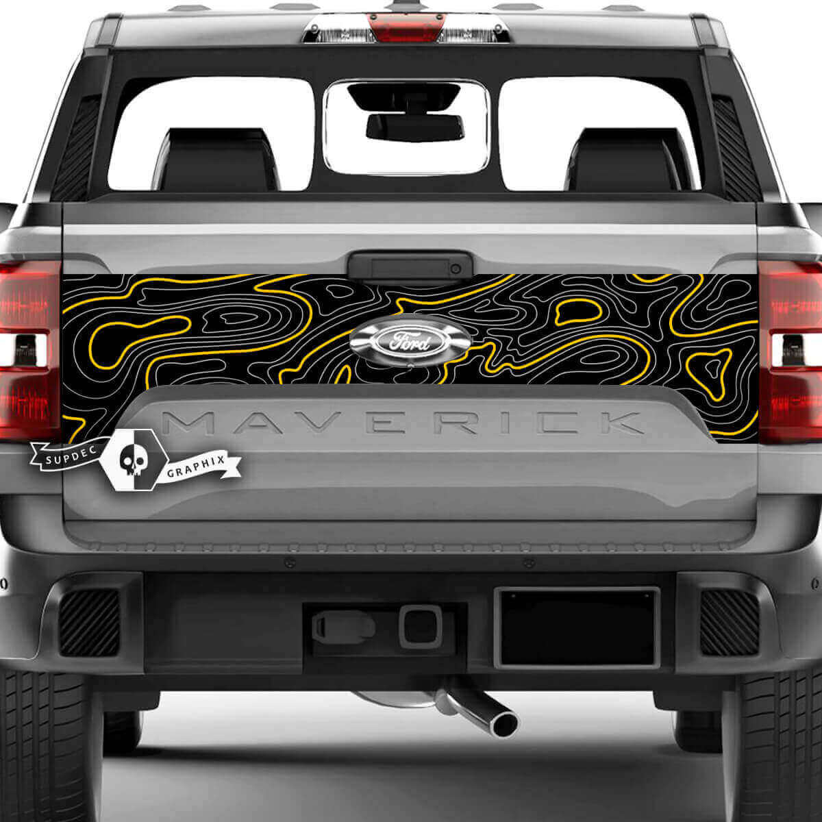 Topographic Map Tailgate Vinyl Decal for Musclecar truck XLT Maverick