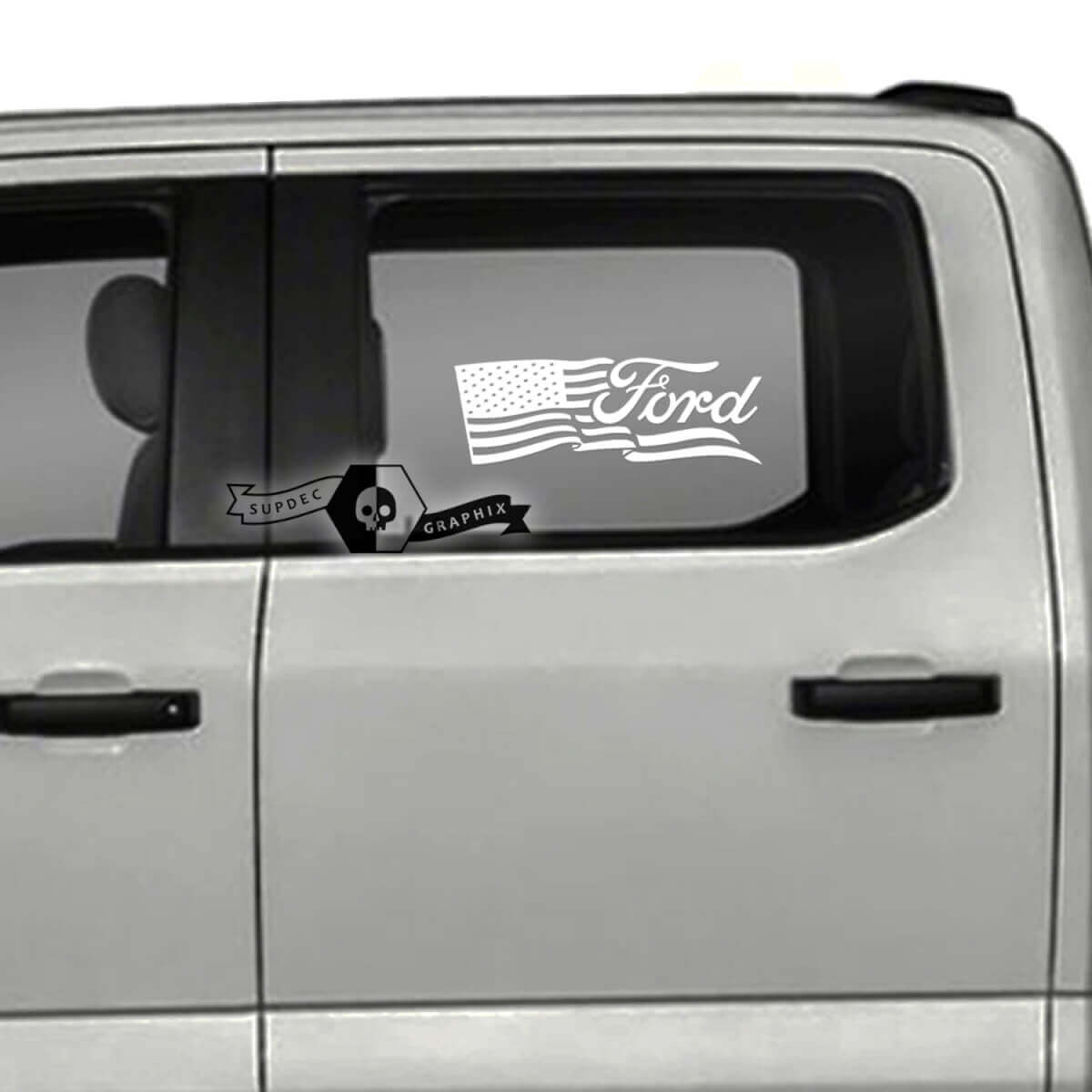 USA Flag Side Window Door Logo Graphics Decal Sticker for Ford