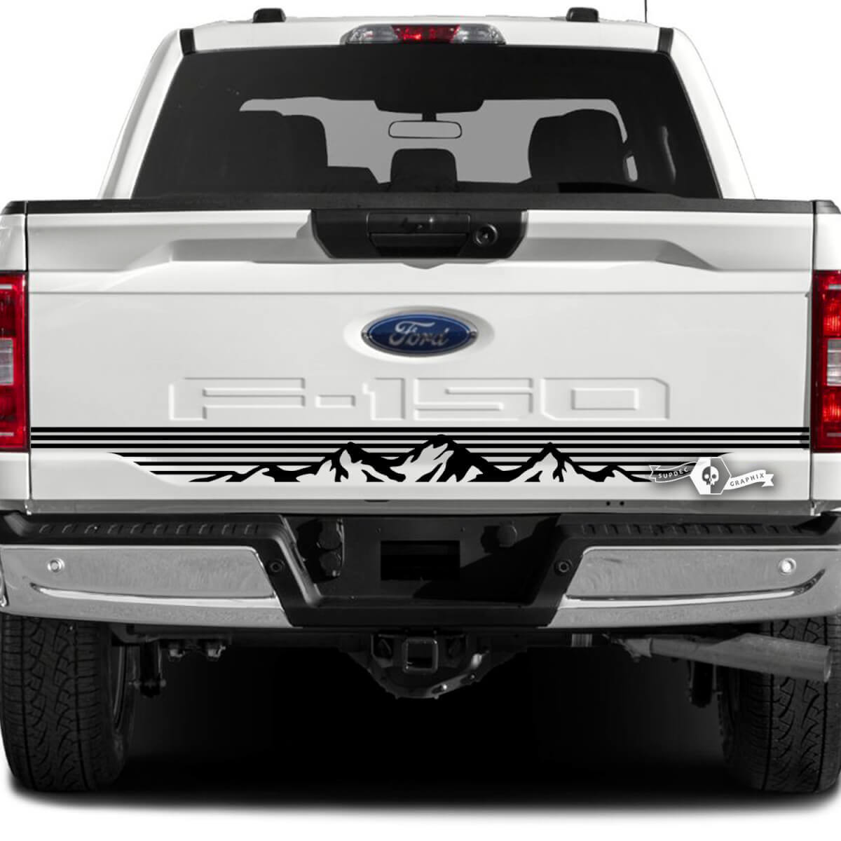 Tailgate Stripe Mountains Shadow Side Graphics Decals Stickers for Ford F-150 XLT