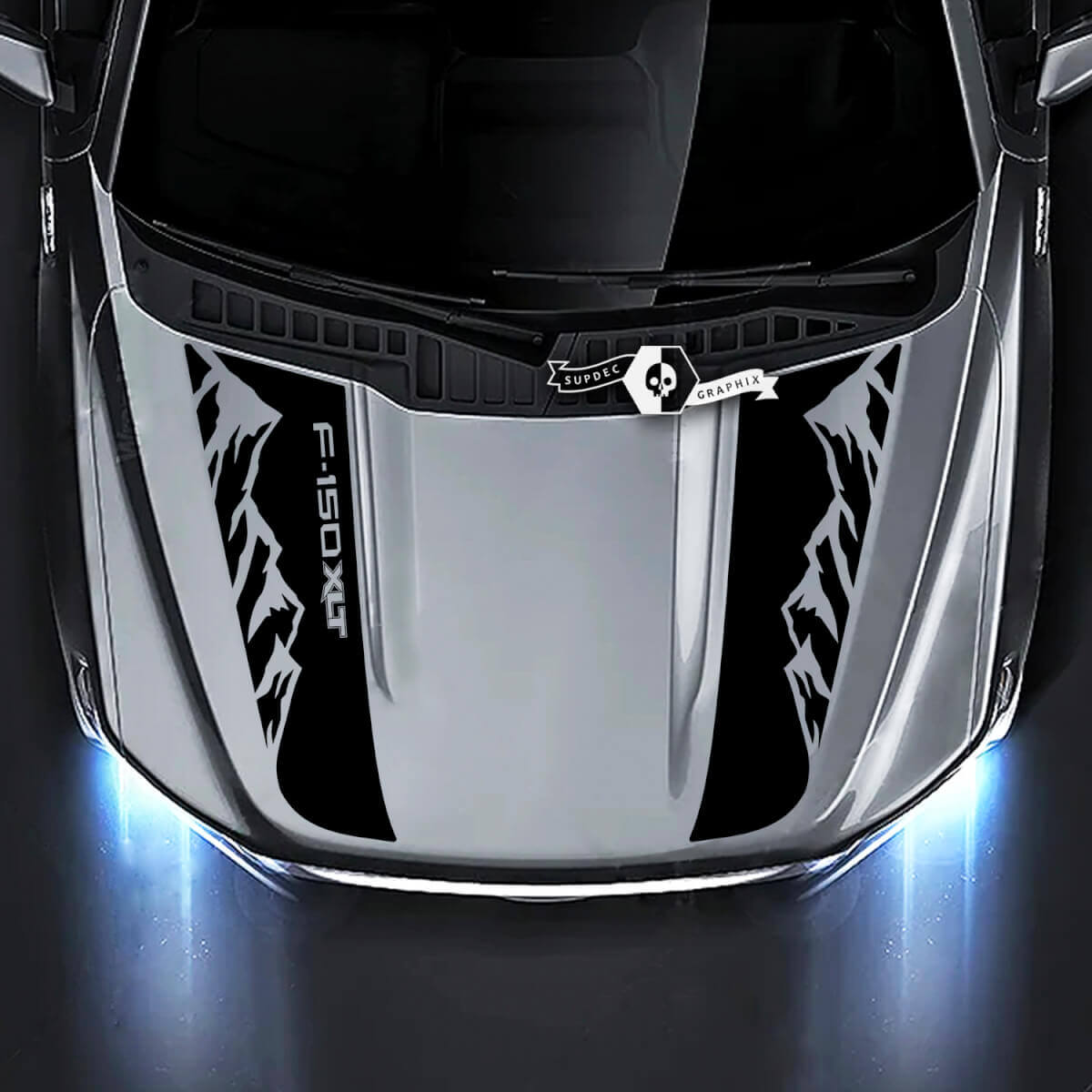 Hood Mountains Graphics Decals Stickers 2 for Musclecar truck XLT