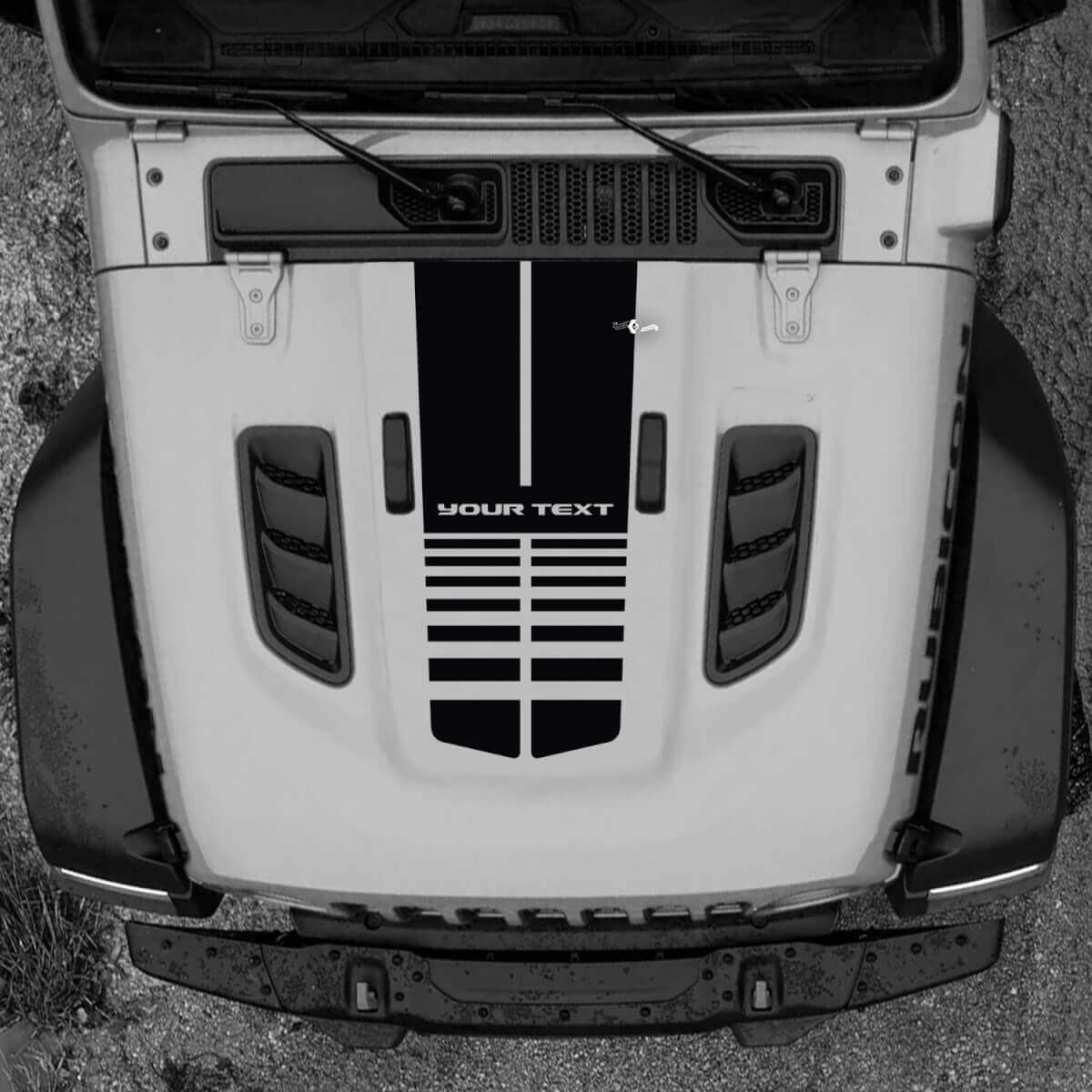 Rubicon Banner Logo Lines Hood Vinyl Decal Sticker Graphics for Jeep Wrangler JL