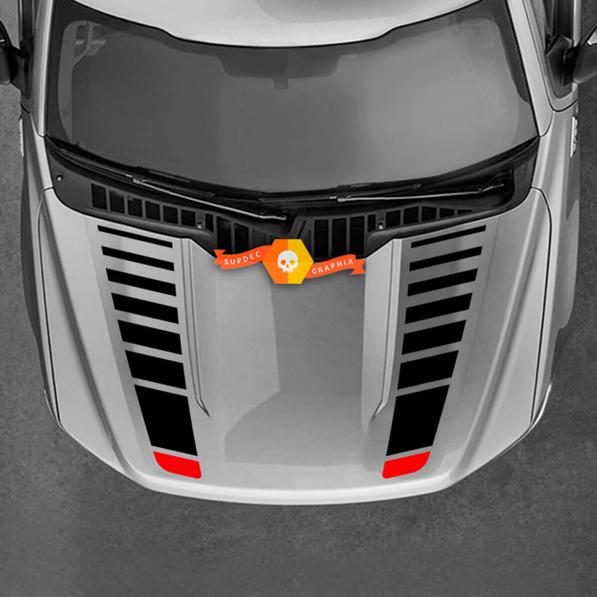 Dual Hood Lines Graphics Decals Stickers for Ford Maverick