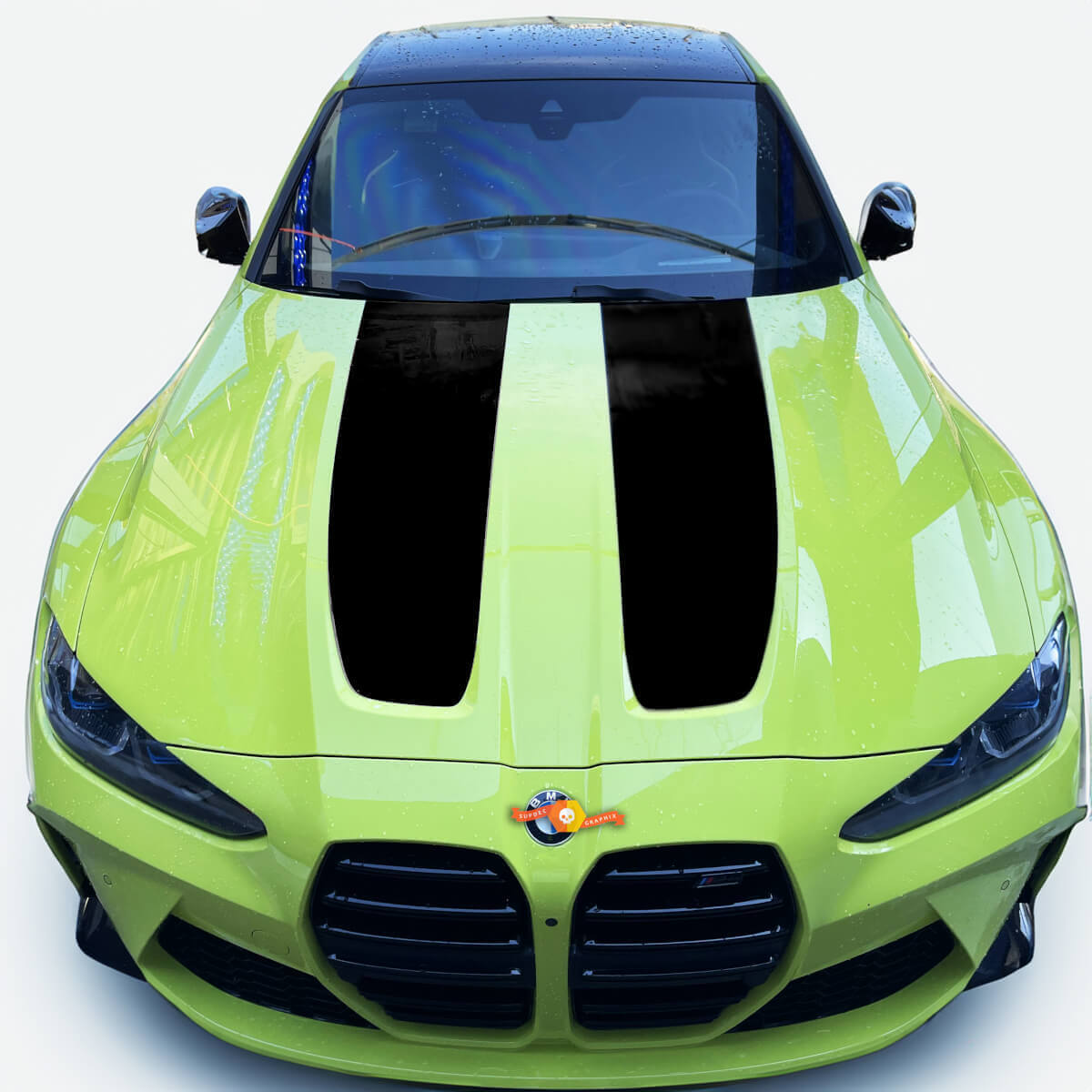 CSL Style Dual Hood Stripes Vinyl Decal for BMW M3 M4 G80 G82 G83