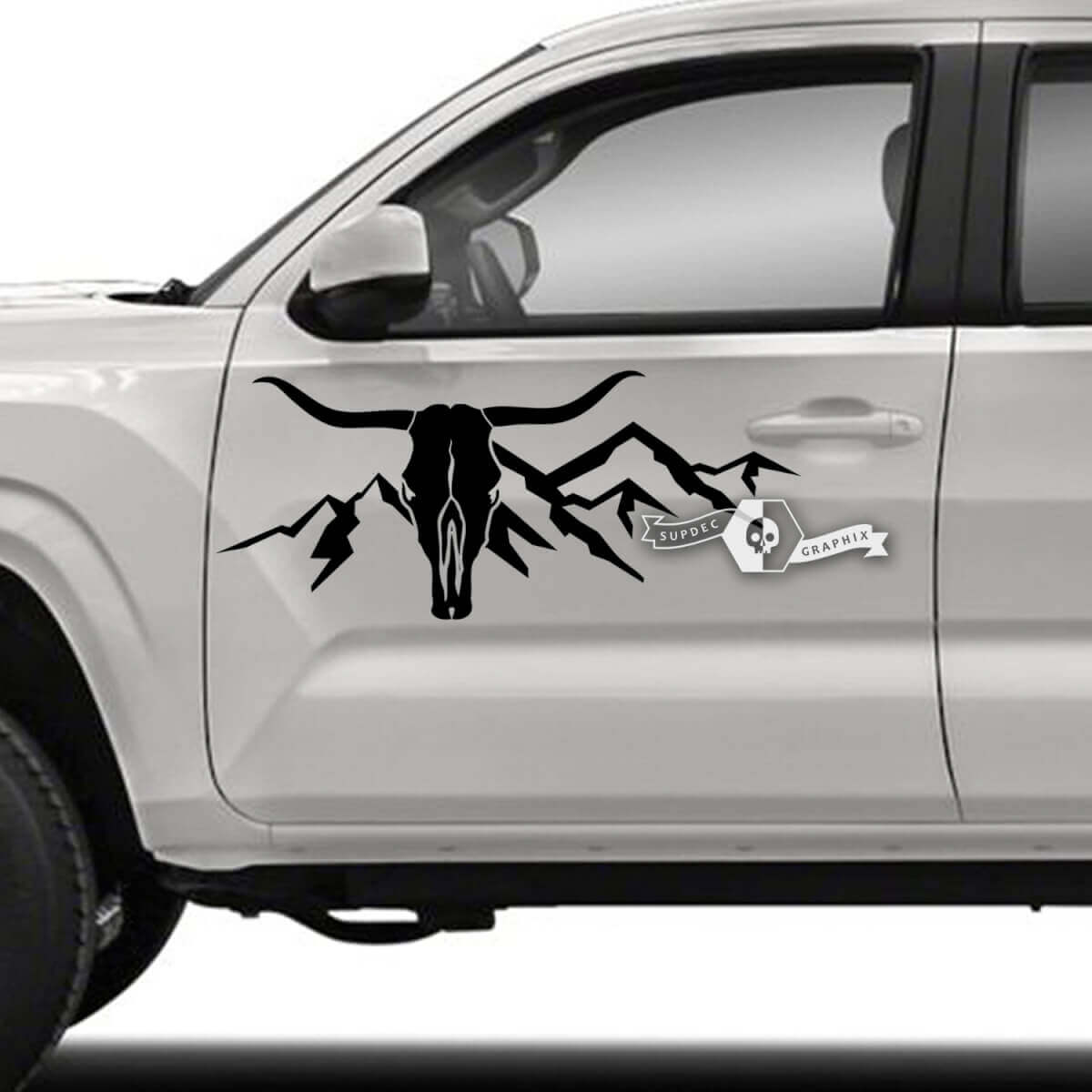 2x Toyota Tacoma Doors SR5 Side Deer Mountains Vinyl Decals Graphic Sticker
