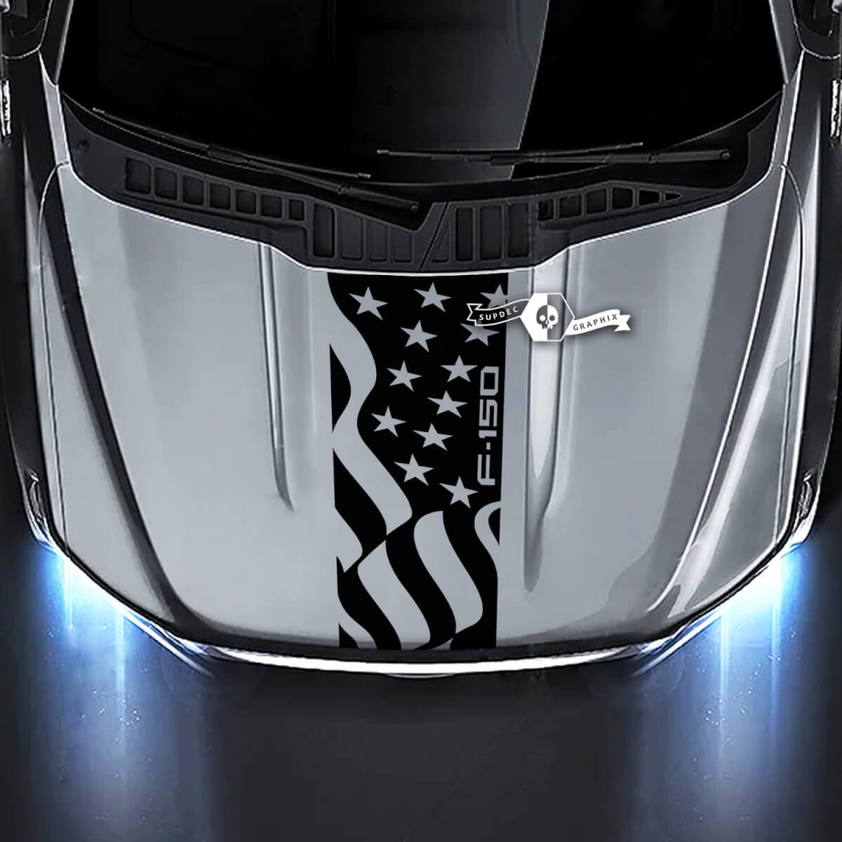 Hood USA Flag Graphics Decals Stickers for Ford F-150 XLT STX