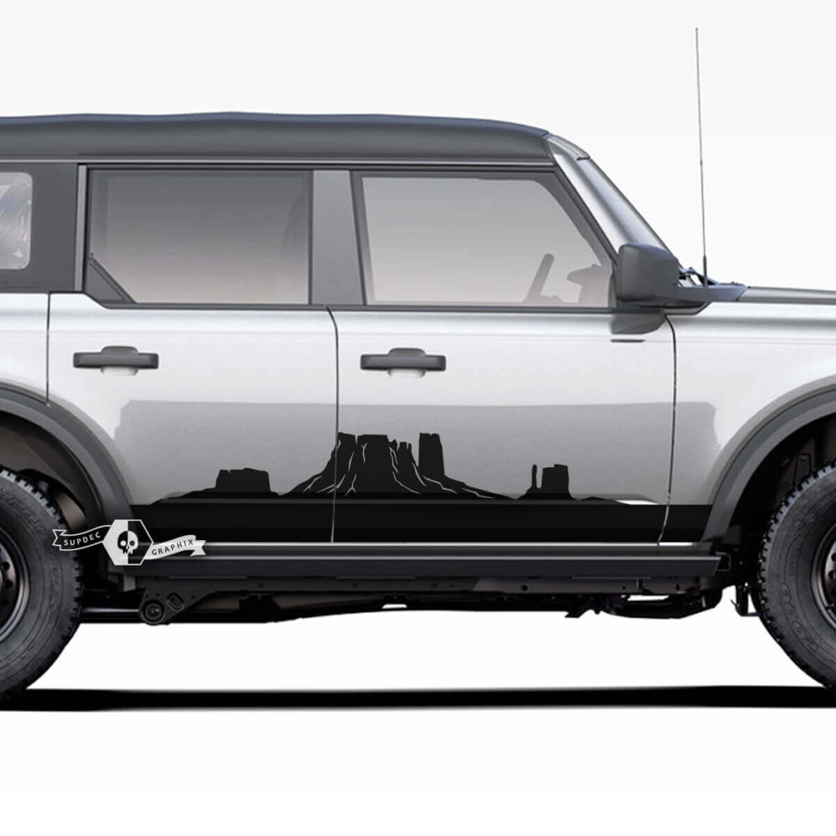 Pair Rocker Panel Side Monument Valley Decals Stickers 2 for Ford Bronco