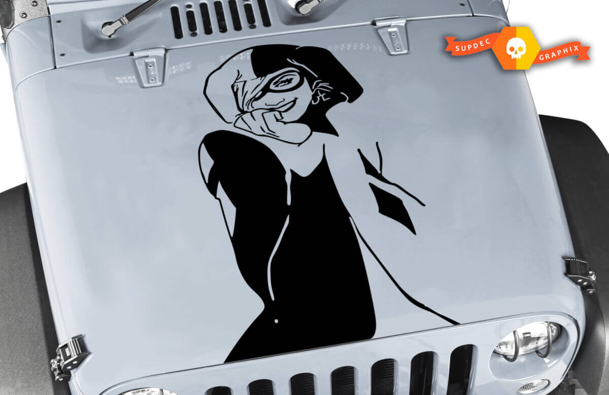 Harley Quinn Hood Graphic Vinyl Decal Sticker for Jeep Hood Fits Any Car