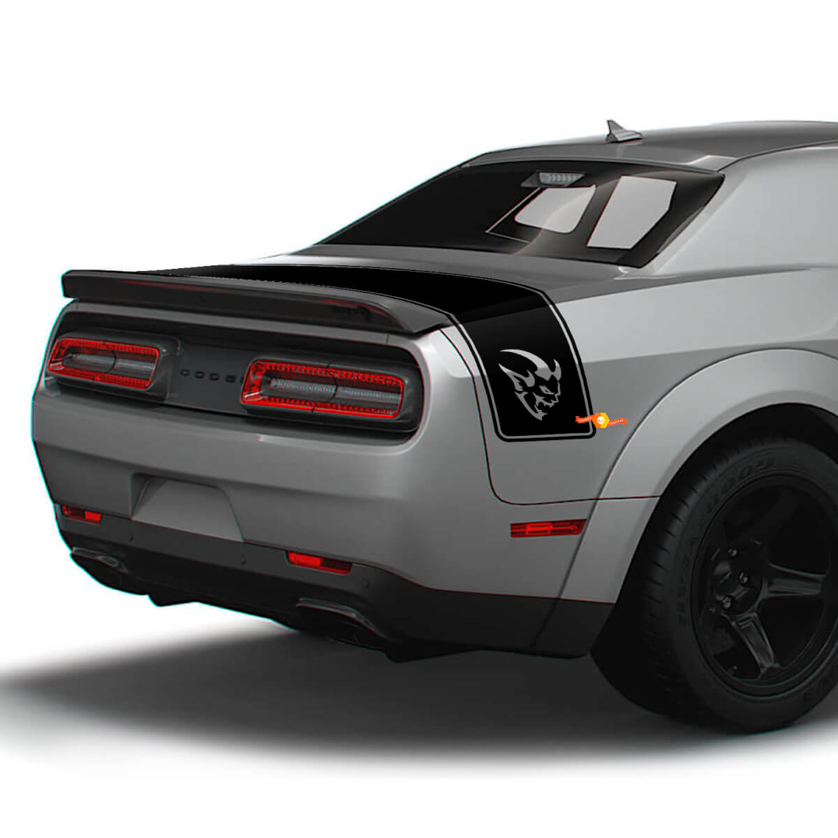 Demon Style Rear Trunk Stripe Vinyl Decals for Dodge Challenger