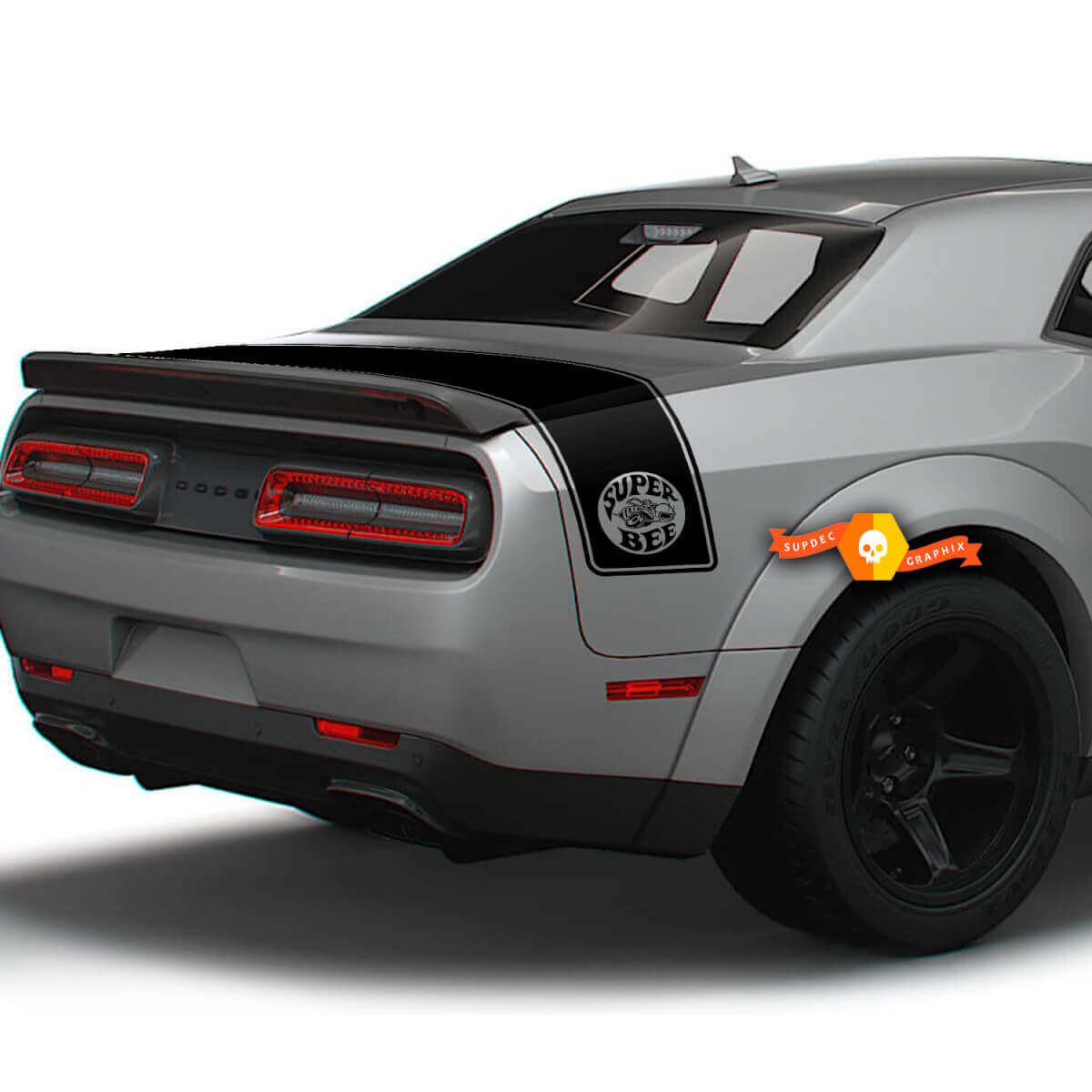 Super Bee Style Trunk Rear Stripe Vinyl Decal for Dodge Challenger